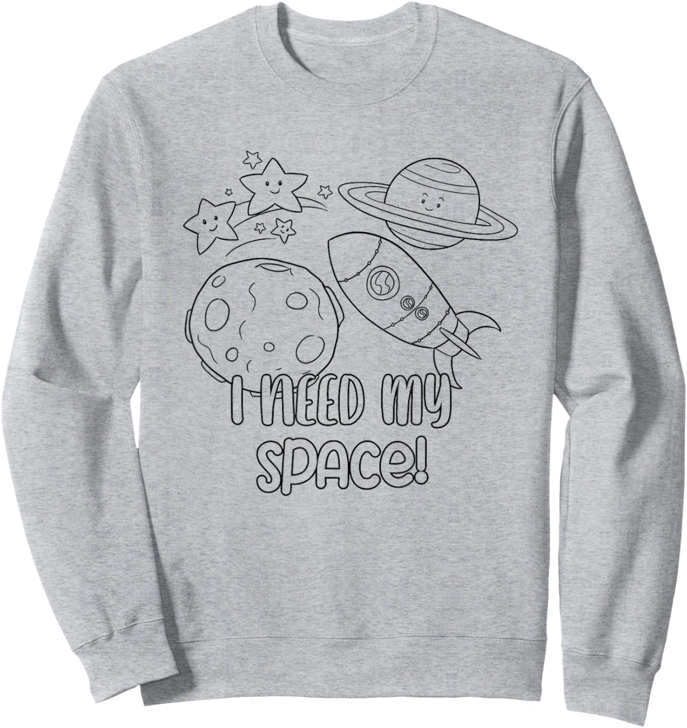 Space Craft Coloring I Need My Color Your own for Kids Sweatshirt - Sweatshirt | Ash
