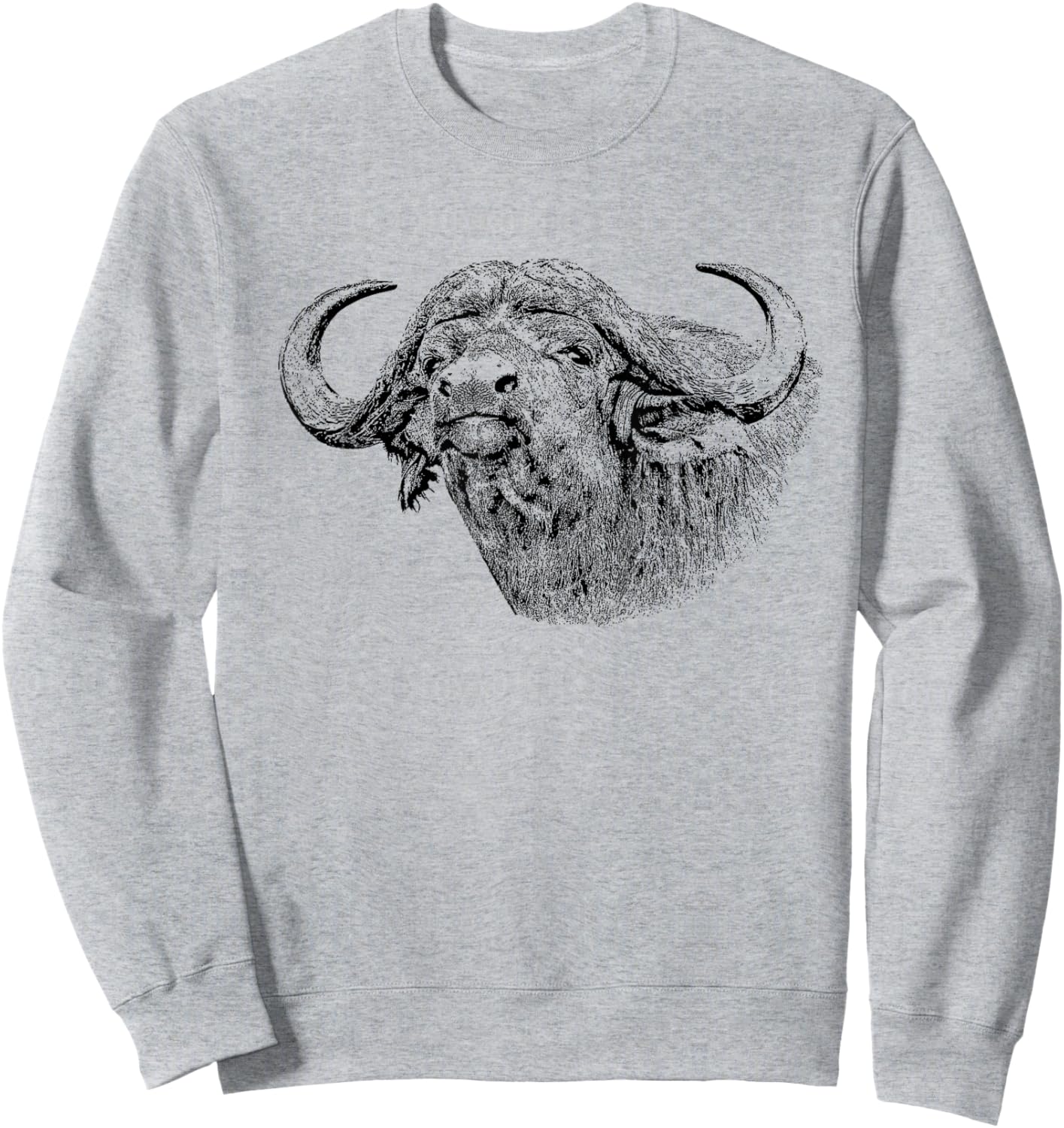 Cape Buffalo African Safari Sweatshirt - Sweatshirt | Ash