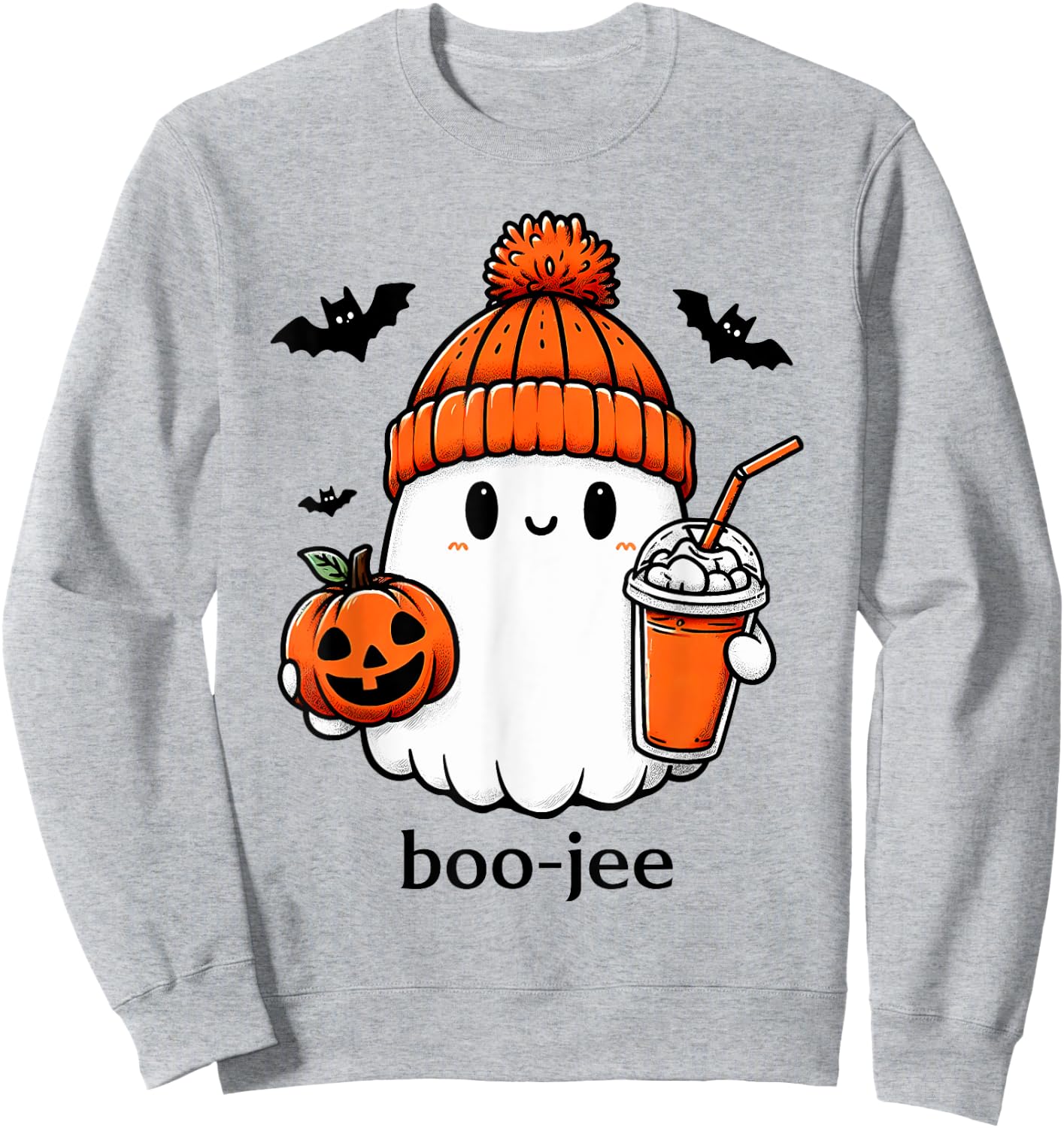 Cute Ghost Bougie Ghost Boo-Jee Halloween Sweatshirt - Sweatshirt | Ash