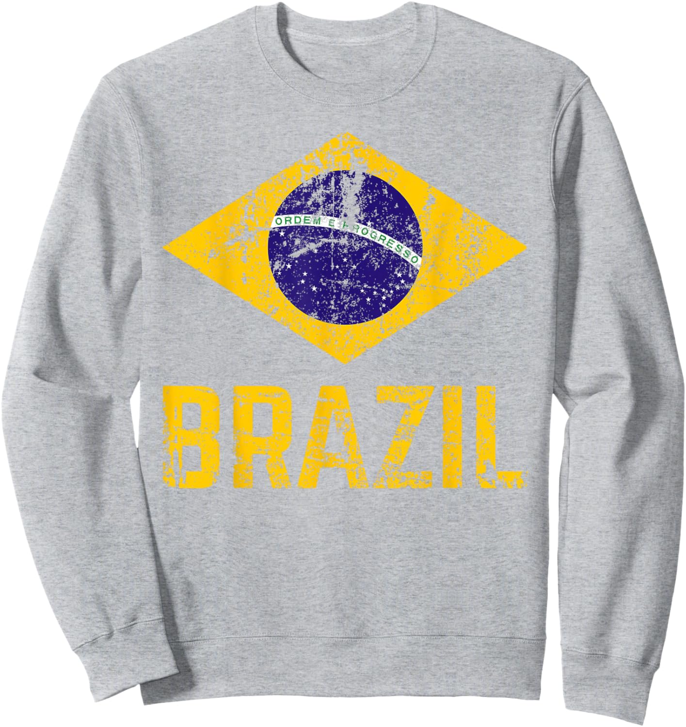 BRAZIL BRASIL Flag Vintage Distressed BRAZIL Sweatshirt - Sweatshirt | Ash