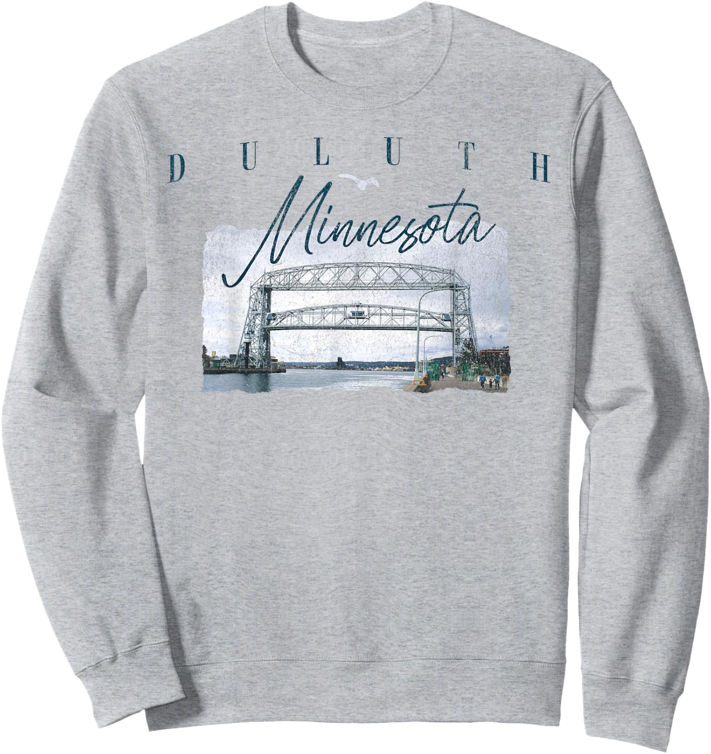 DULUTH MINNESOTA MN Aerial Lift Bridge Lake Superior Sweatshirt - Sweatshirt | Ash
