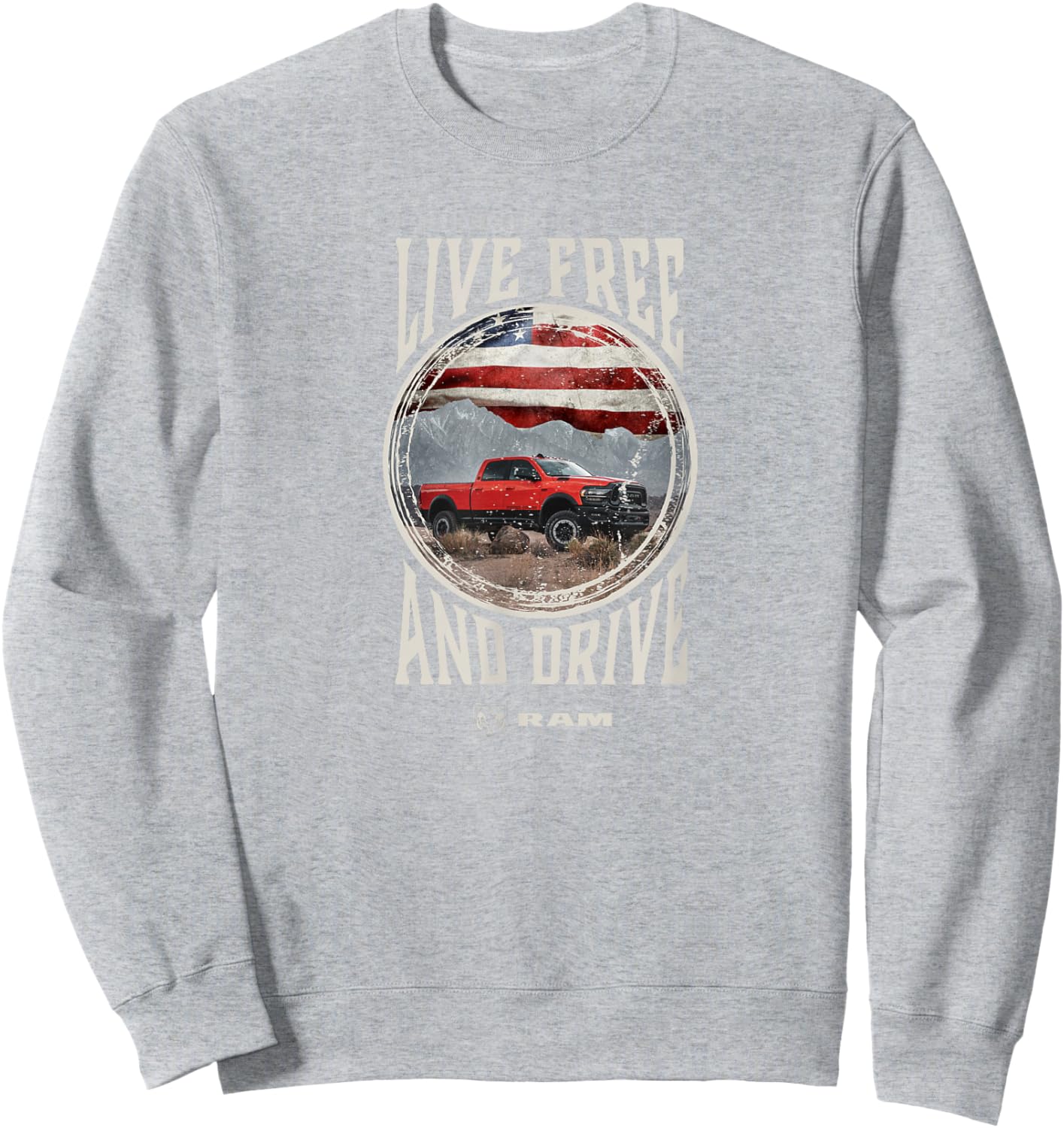 RAM Trucks Live Free and Drive Sweatshirt - Sweatshirt | Ash