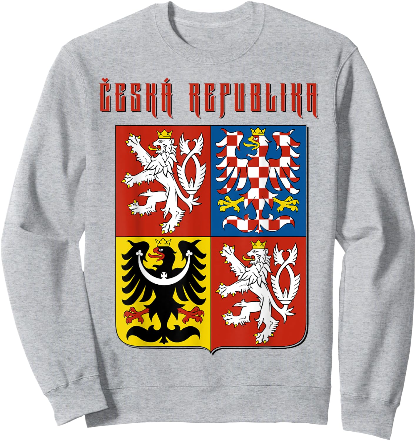 Ceská republika, Cesko, ceská vlajka Czech Patriotic Emblem Women Kids Men Sweatshirt - Sweatshirt | Ash