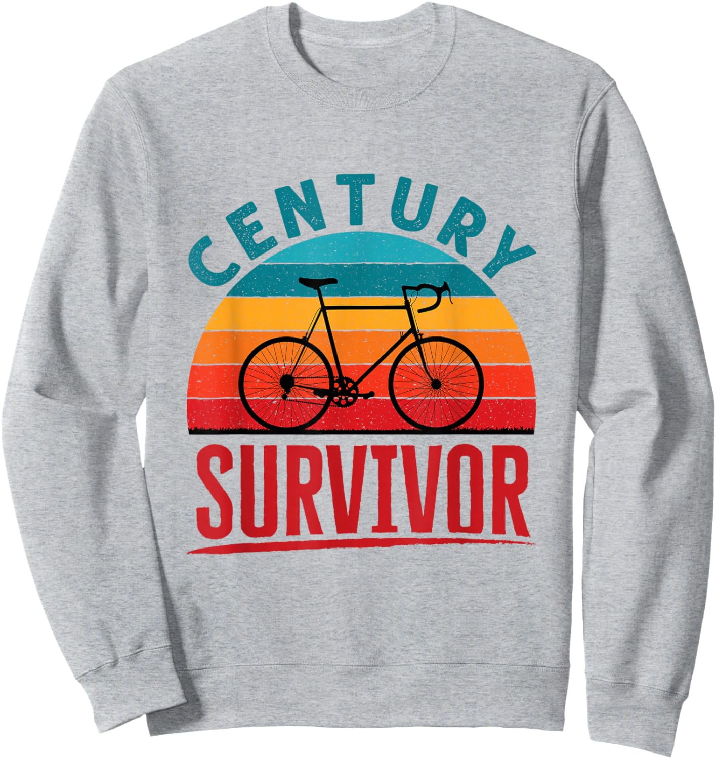 Century Survivor 100 Mile Bicycle Ride Road Cycling Sweatshirt - Sweatshirt | Ash