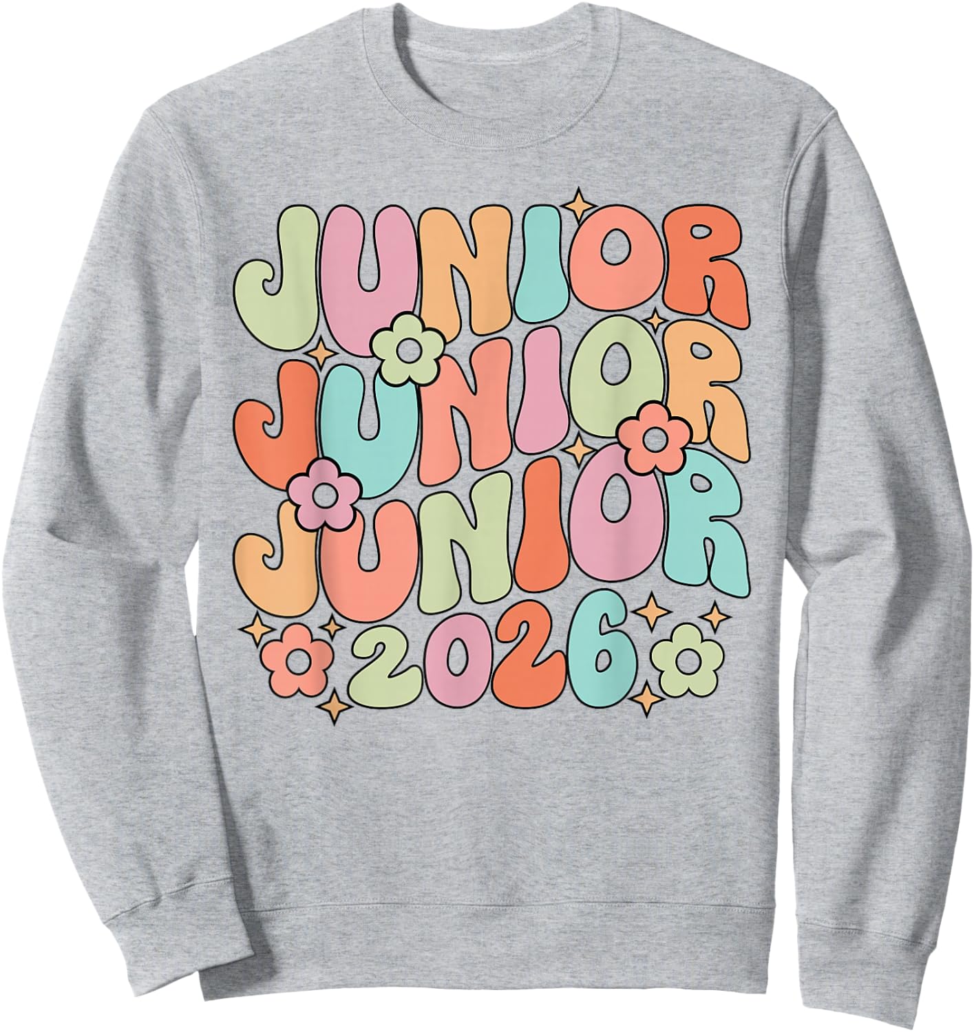 Groovy Junior 2026 Graduation Class Of 2026 Junior Sweatshirt - Sweatshirt | Ash