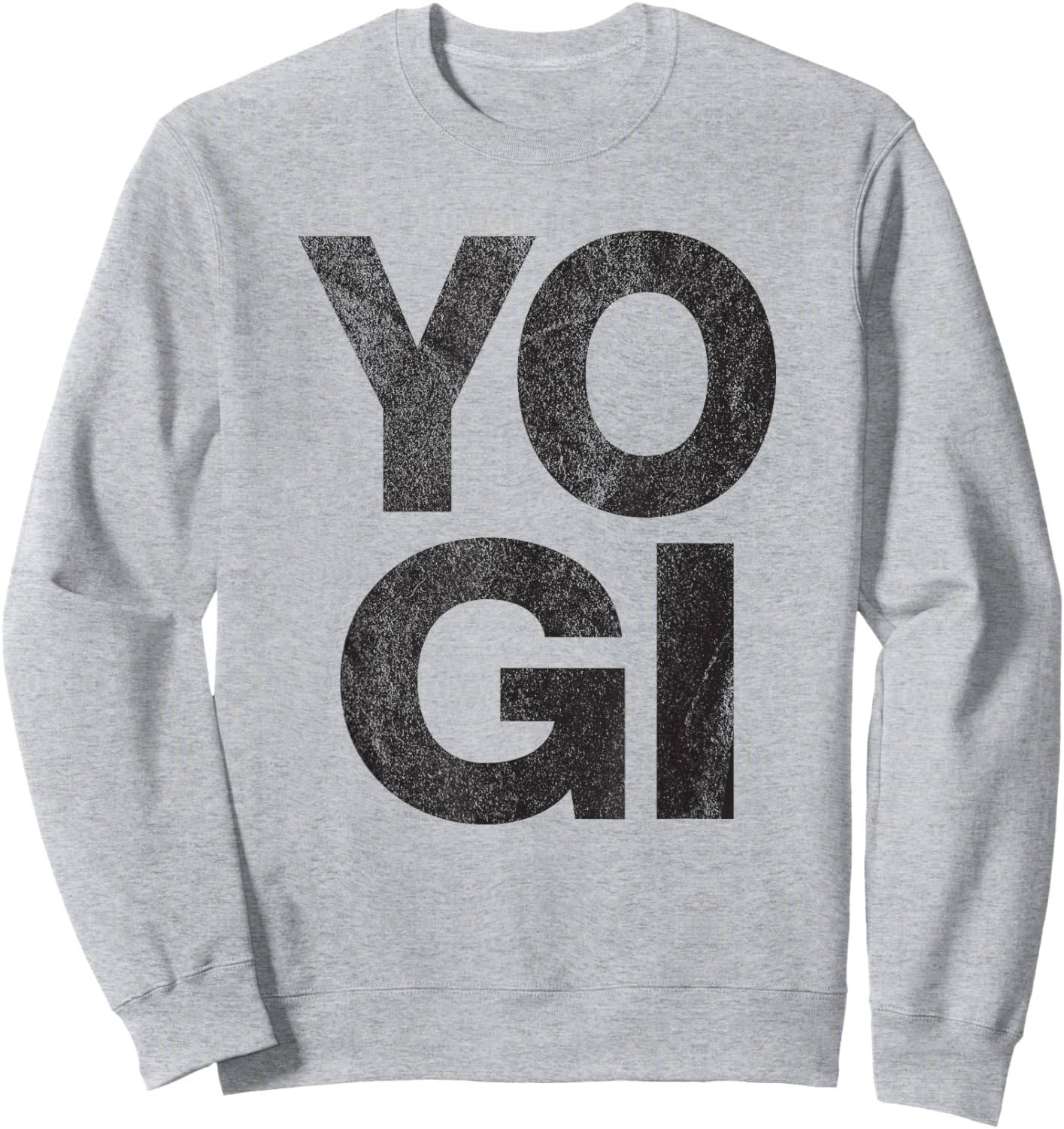 YOGI - distressed retro yoga lover workout gym exercise zen Sweatshirt - Sweatshirt | Ash
