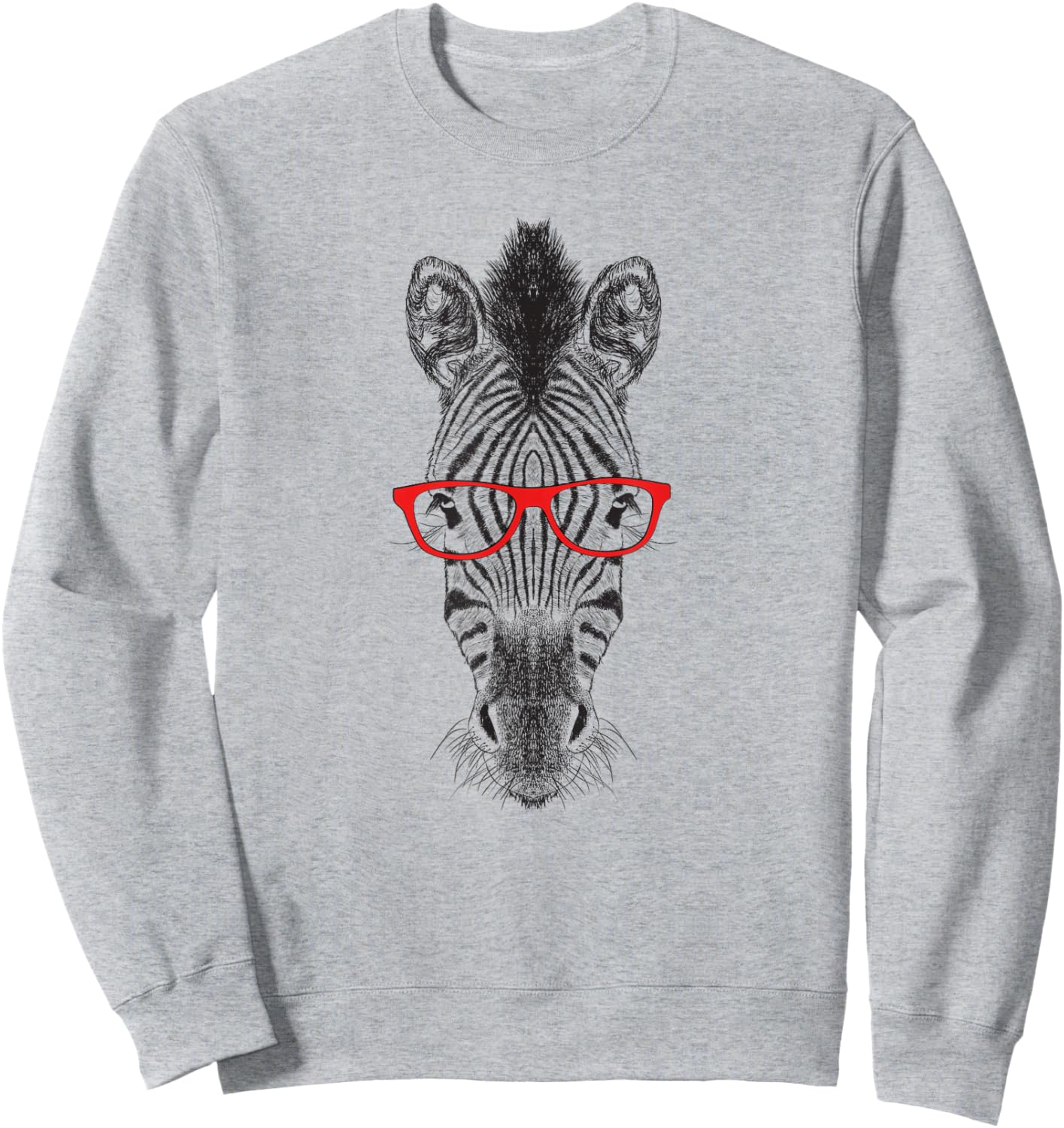 & Funny Wildlife Red Glasses Zebra Lover Sweatshirt - Sweatshirt | Ash