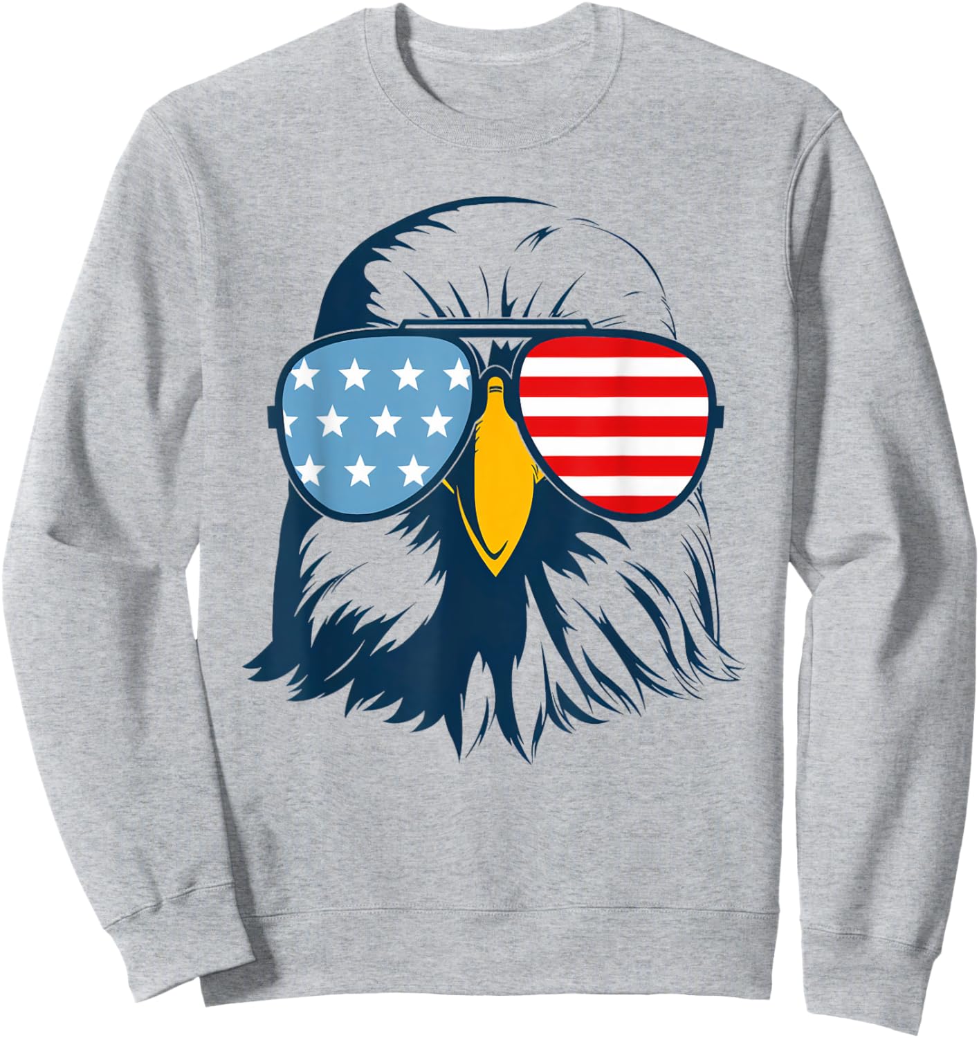 Patriotic Eagle with Sunglasses Shirt USA Patriotic Family Women Kids Men Sweatshirt - Sweatshirt | Ash