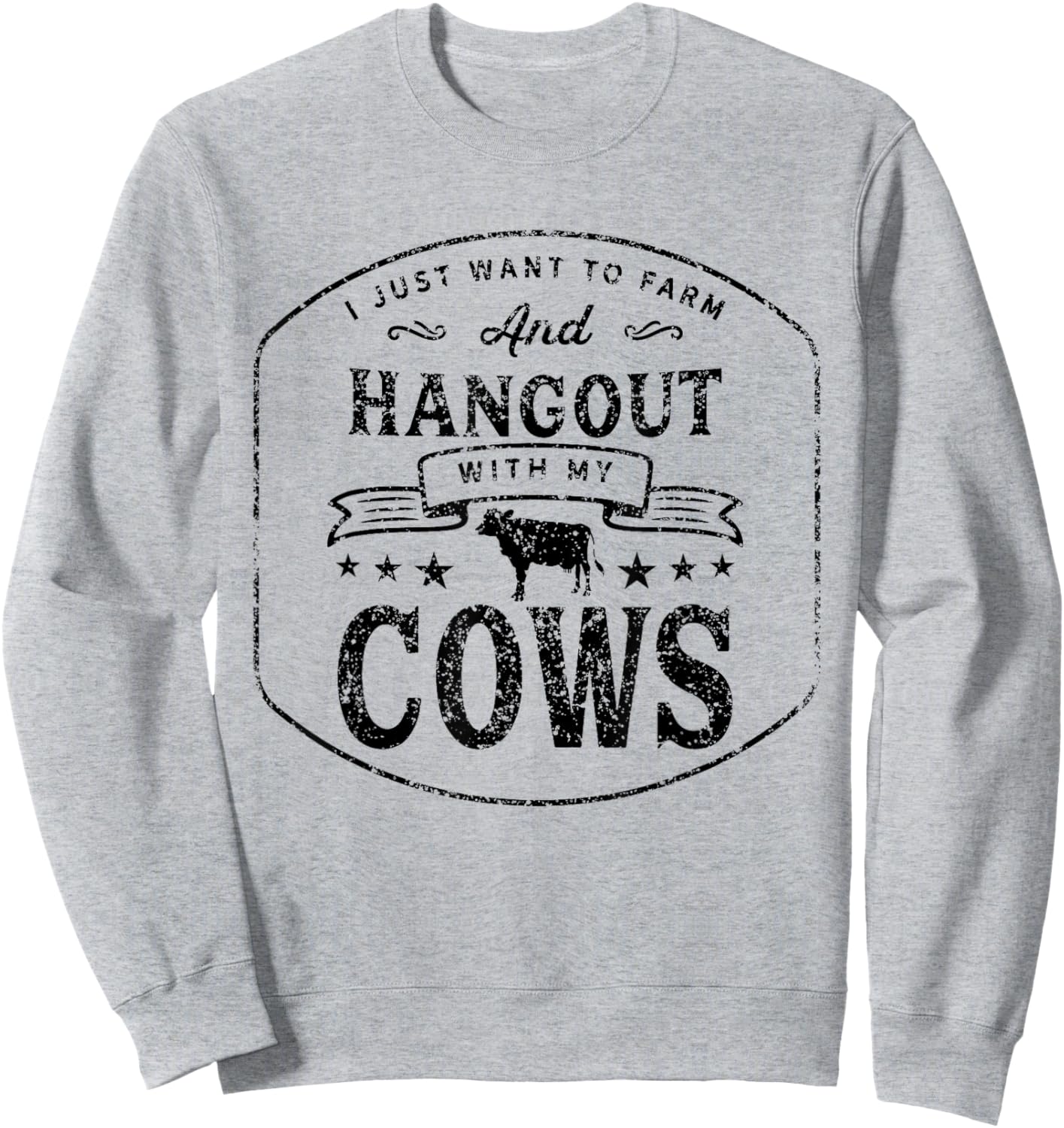 Hang out with my Cows Farming Farmer Cow Herd Sweatshirt - Sweatshirt | Ash