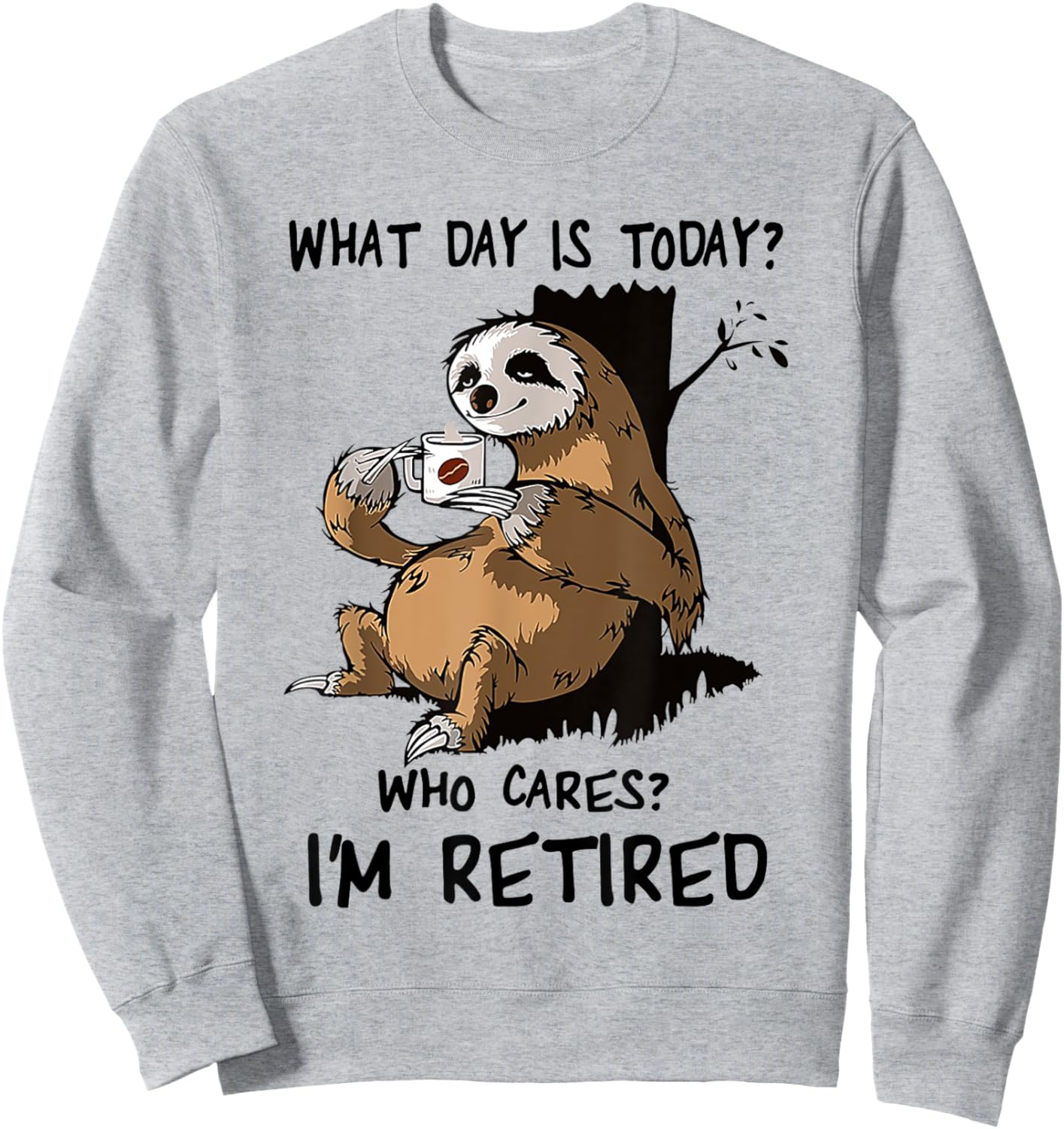 What Day Is Today Who Cares I'm Retired Sloth Sweatshirt - Sweatshirt | Ash