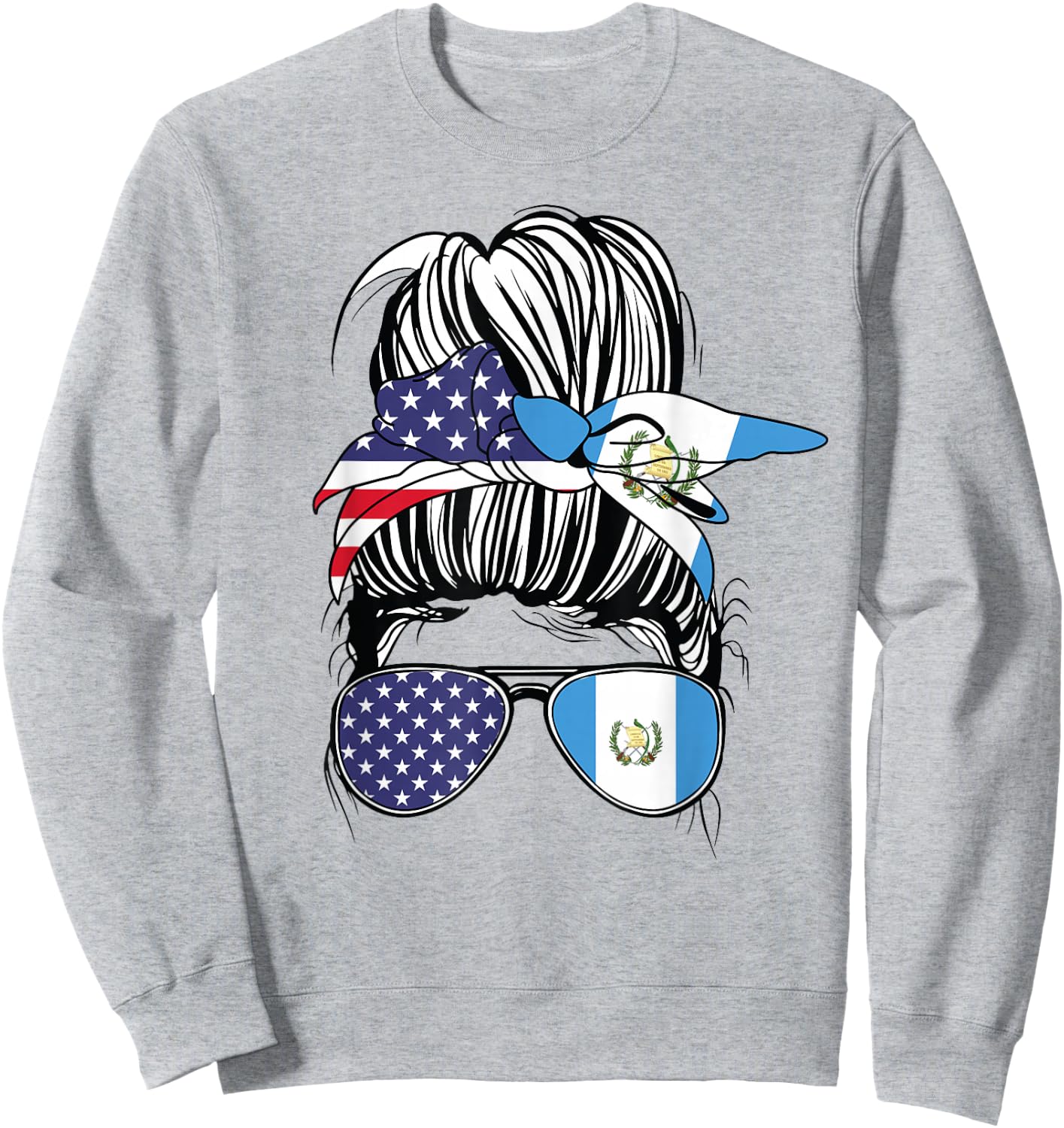 Guatemalan American Heritage Women USA Girl Guatemala Sweatshirt - Sweatshirt | Ash
