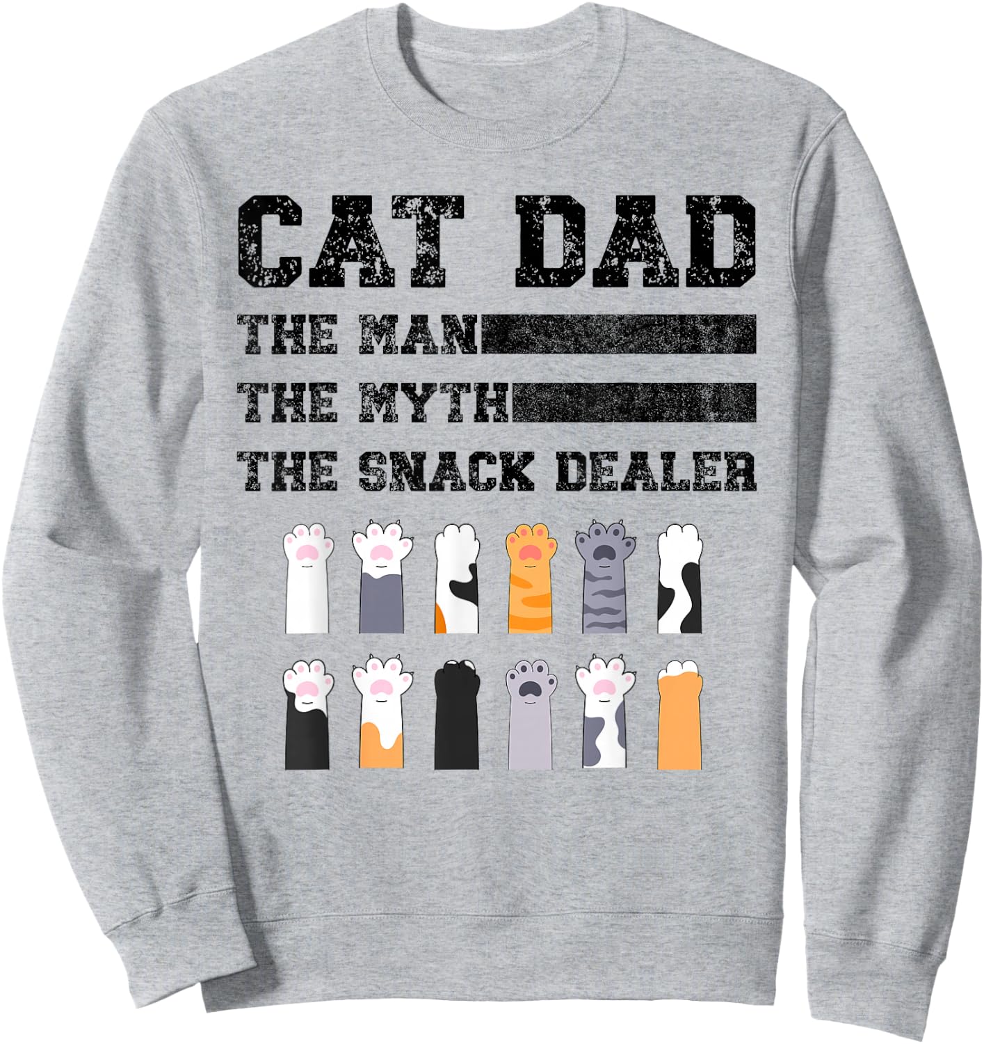 Vintage Cat Dad The Man The Myth Snack Dealer Father Day Sweatshirt - Sweatshirt | Ash