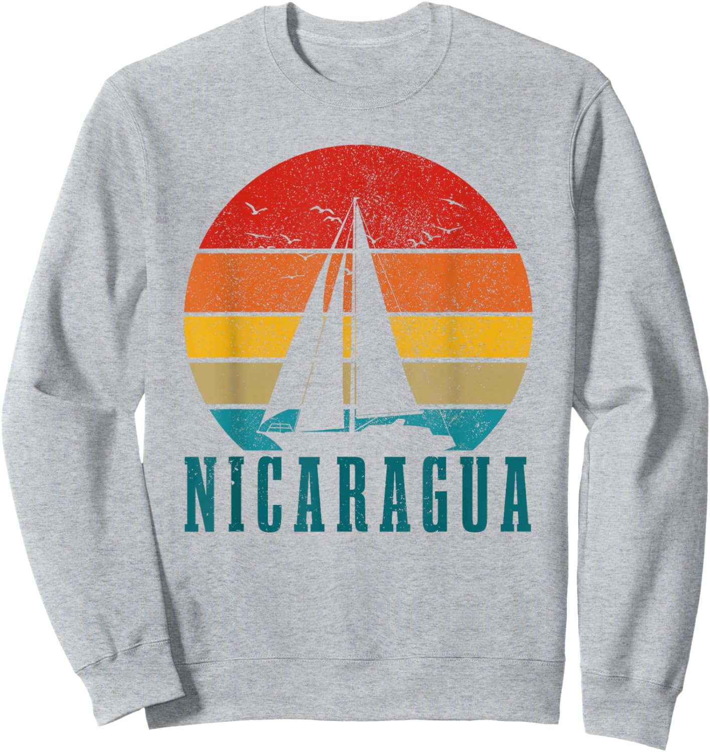 Nicaragua Vintage Sailing Souvenir Sweatshirt - Sweatshirt | Ash