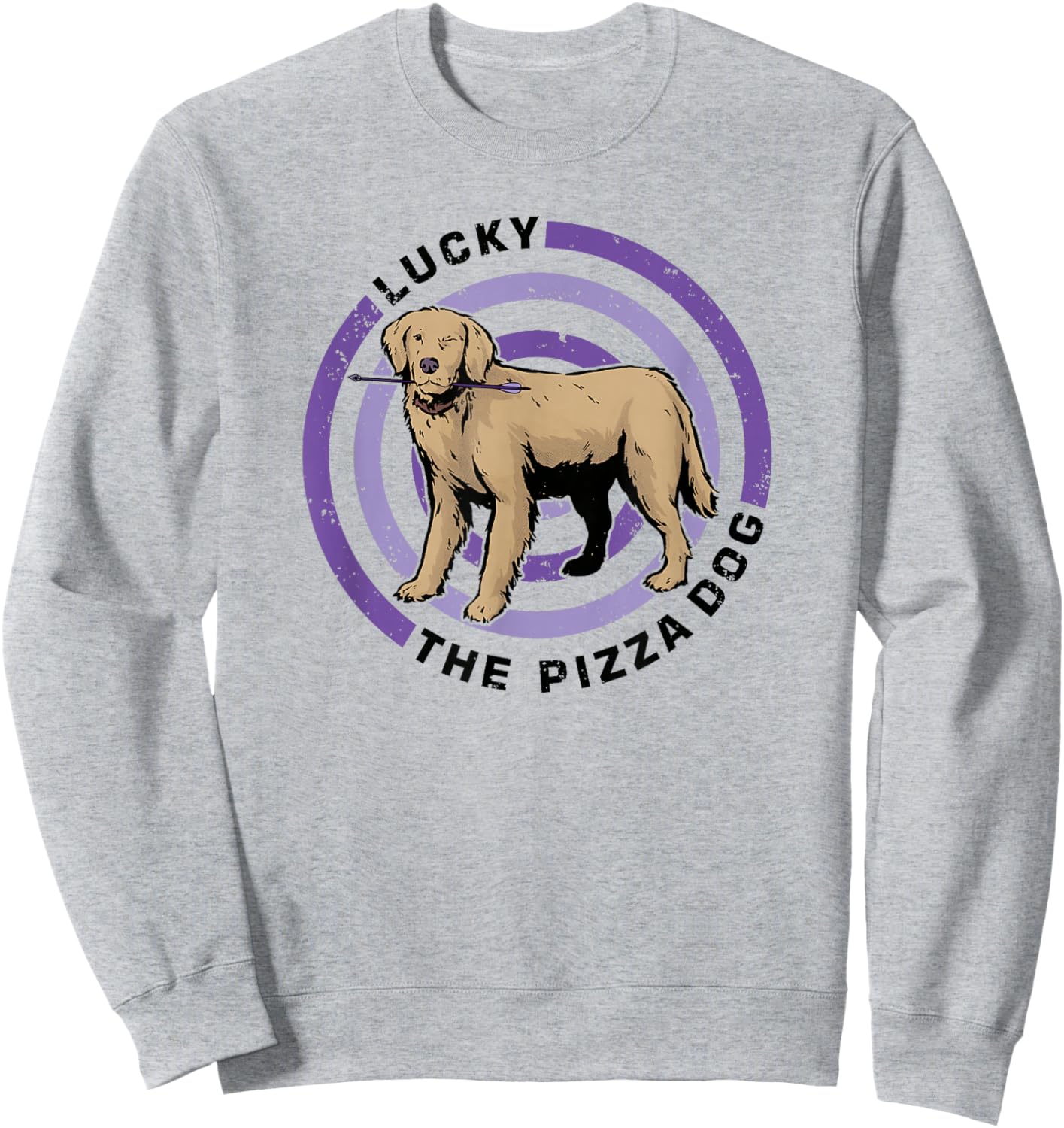 Marvel Hawkeye Disney Plus Lucky The Pizza Dog Target Sweatshirt - Sweatshirt | Ash