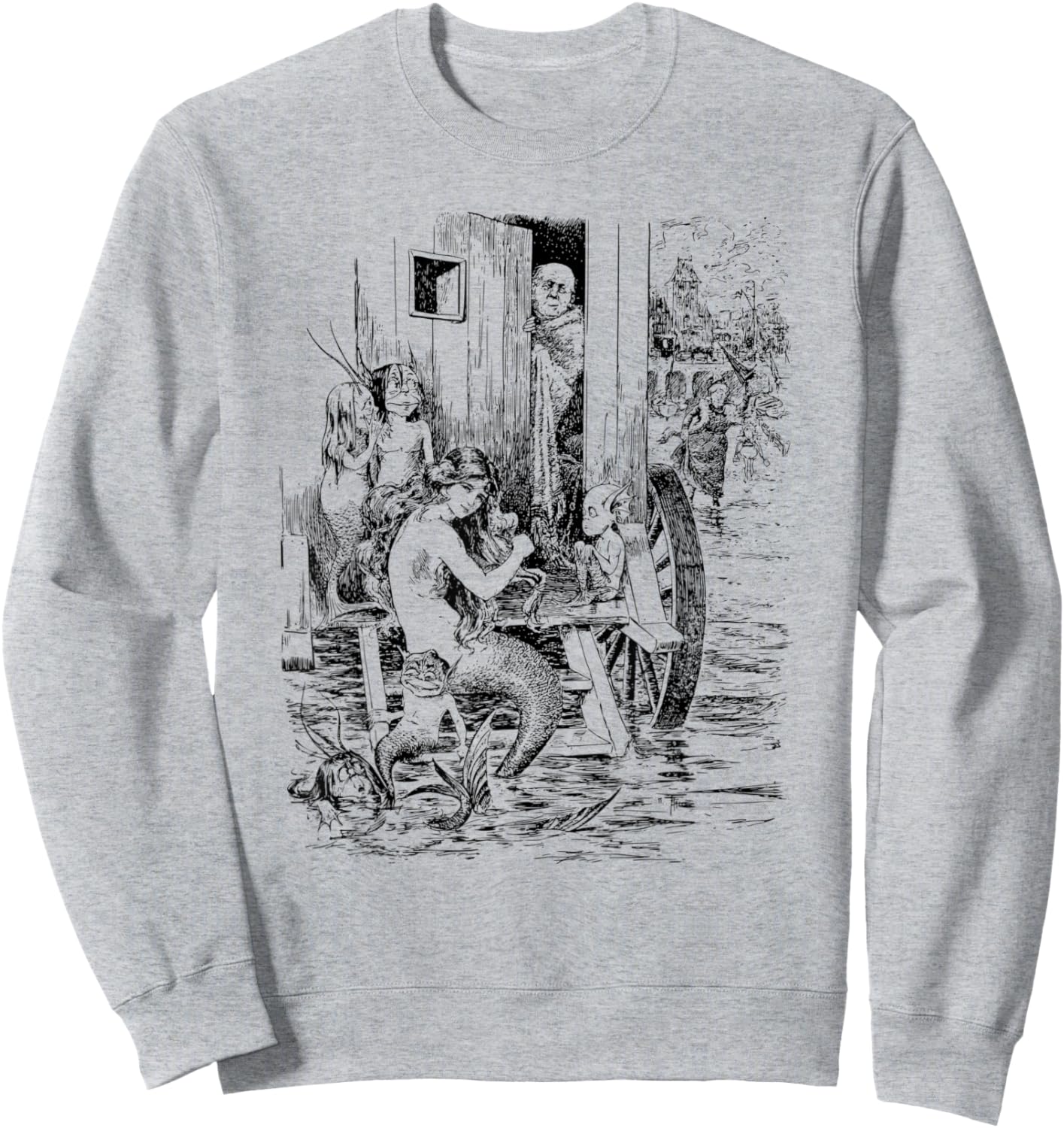 Mermaids Shirt Vintage Mermaid Art Sweatshirt - Sweatshirt | Ash
