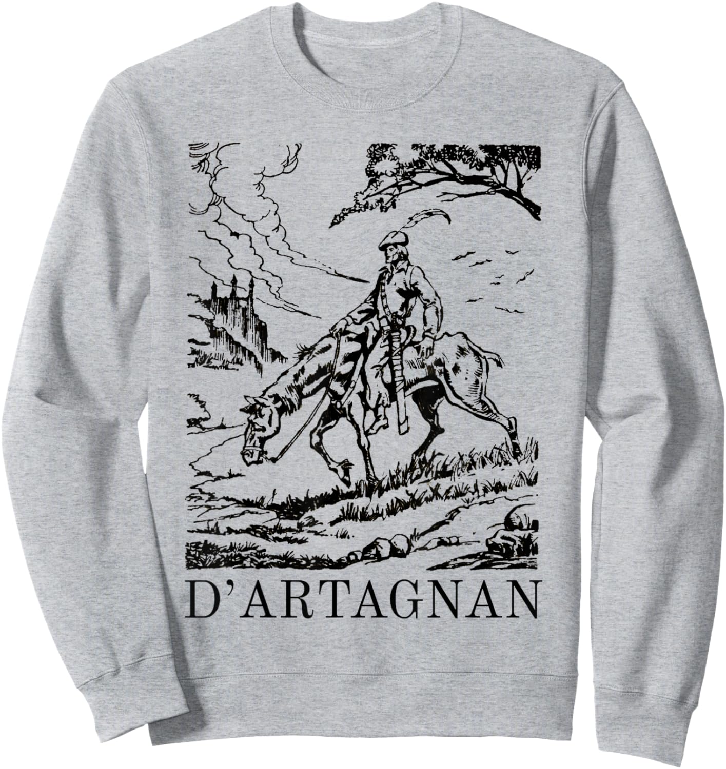 The Three Musketeers D'artagnan Illustration Alexandre Dumas Sweatshirt - Sweatshirt | Ash