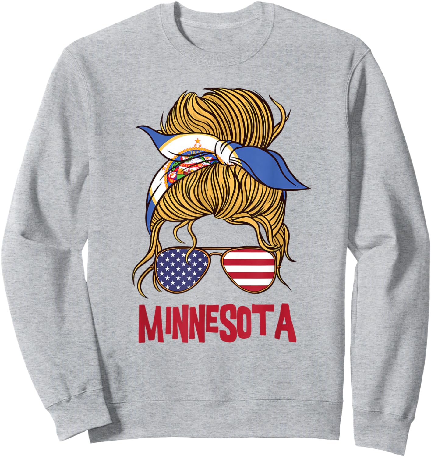 Minnesota for Girls Minnesota proud State Flag Sweatshirt - Sweatshirt | Ash