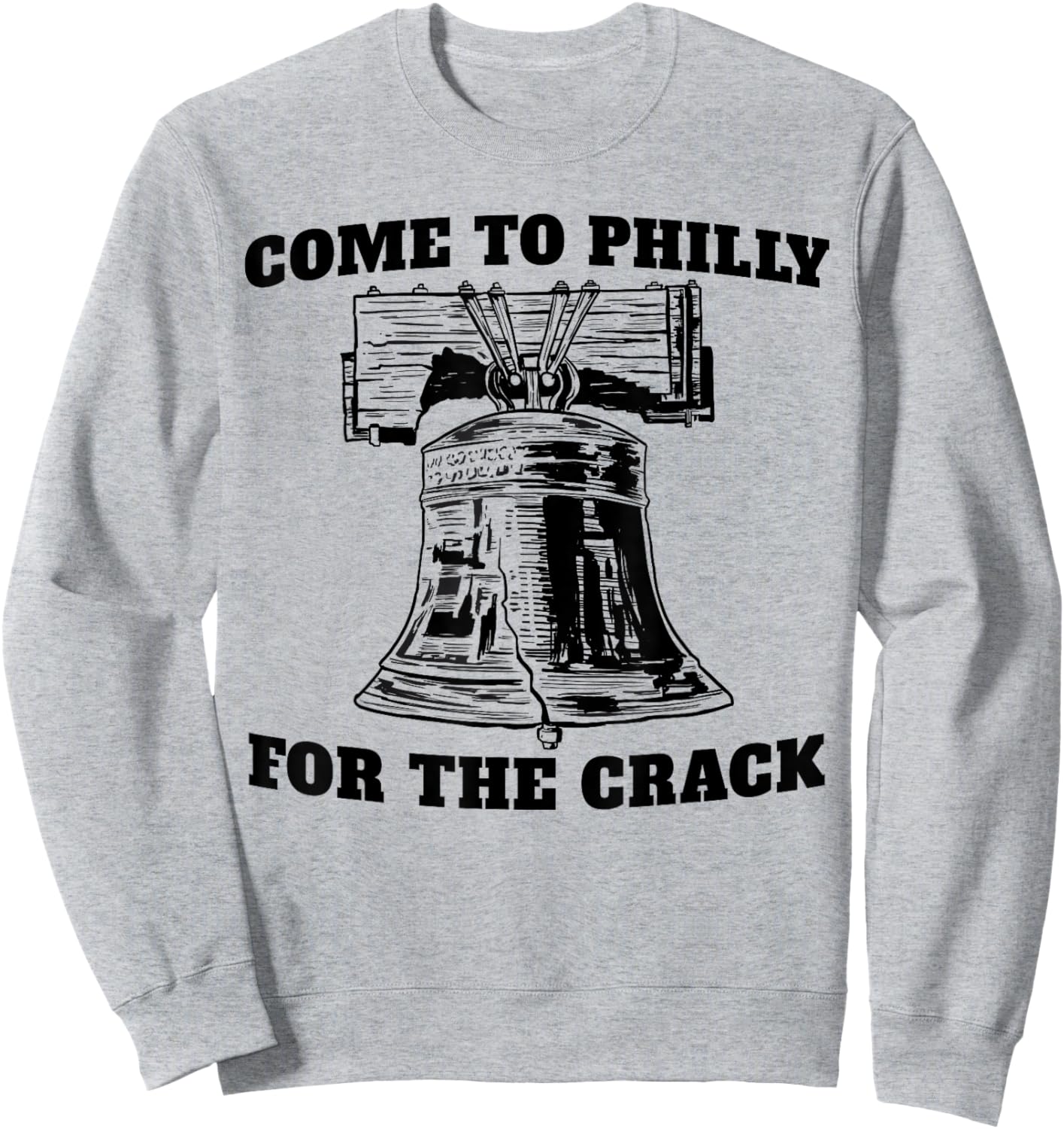 Miftees Philadelphia Come to Philly for the Crack Liberty Bell - Men's Blue Small Classic Fit Short Sleeve Cotton Polyester Sweatshirt - Sweatshirt | Ash