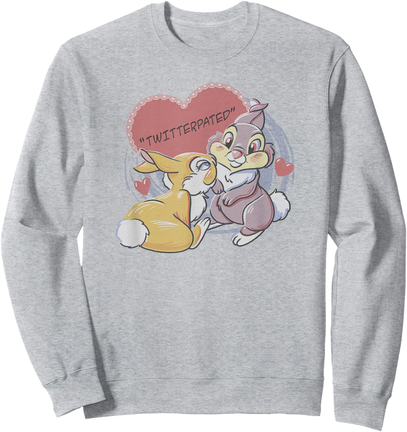 Disney Bambi Thumper & Miss Bunny Valentine's Day Vintage Sweatshirt - Sweatshirt | Ash