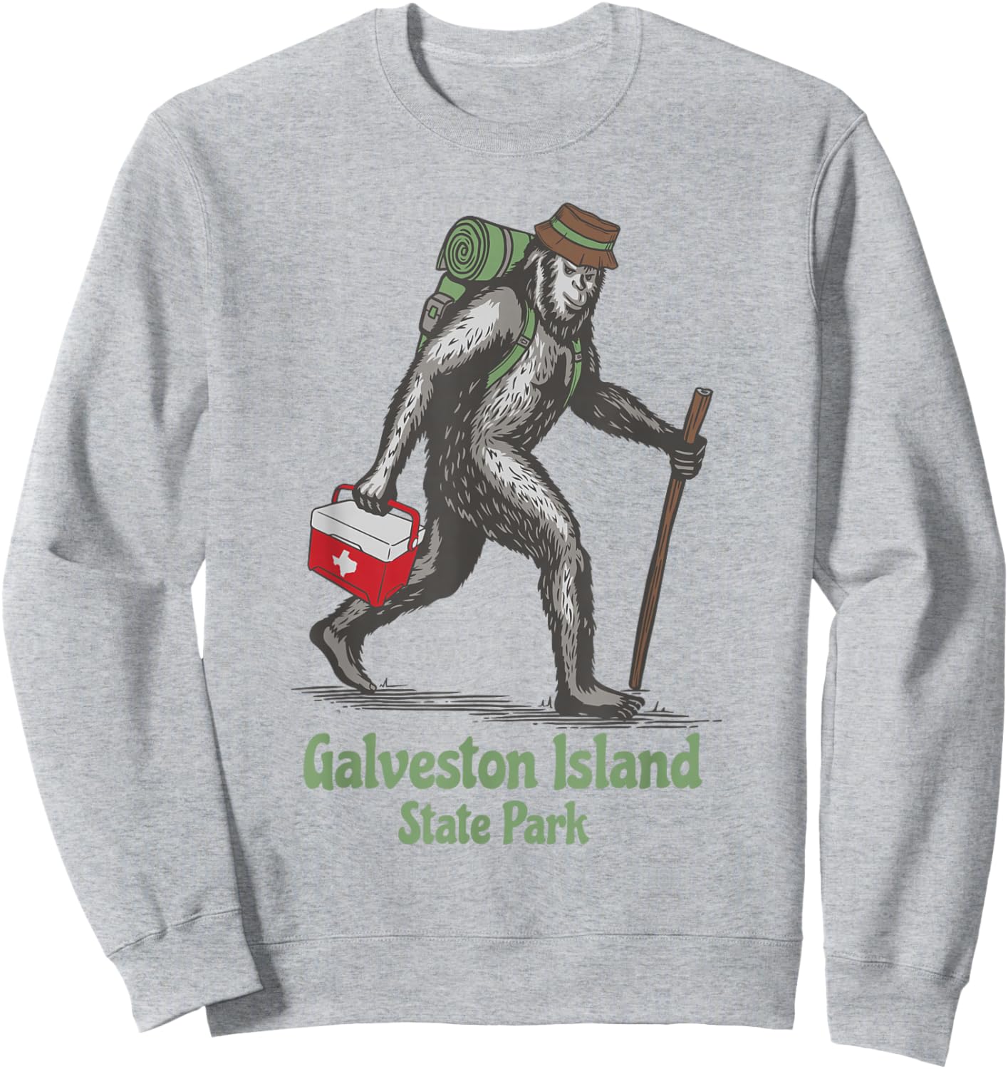 Bigfoot Sighting at Galveston Island State Park Texas Sweatshirt - Sweatshirt | Ash