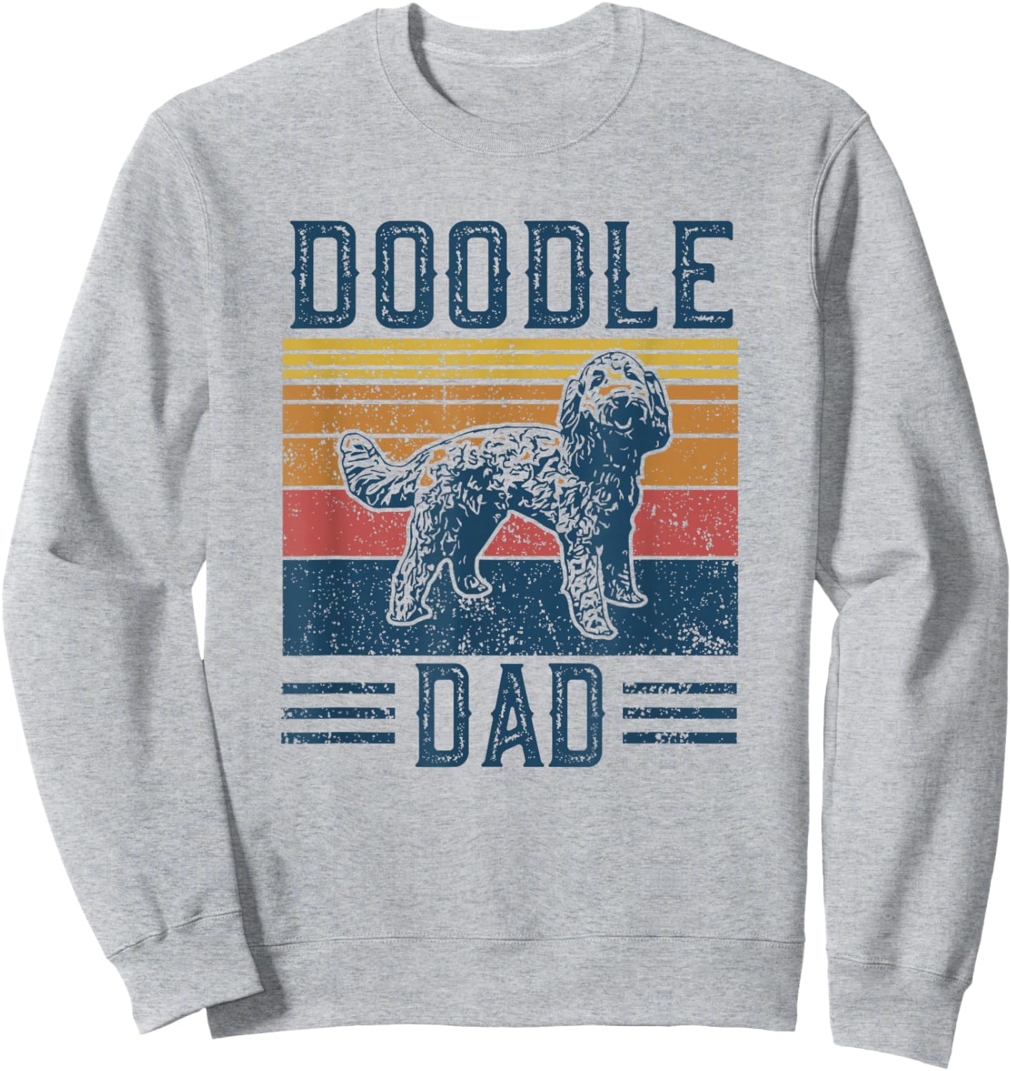 Funny Vintage Doodle Dad - Aussie Doodle & Goldendoodle Sweatshirt - Sweatshirt | Ash