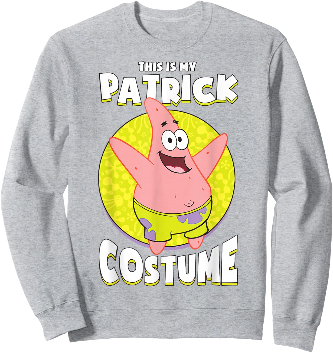 Spongebob Squarepants Halloween This is My Patrick Costume Sweatshirt - Sweatshirt | Ash
