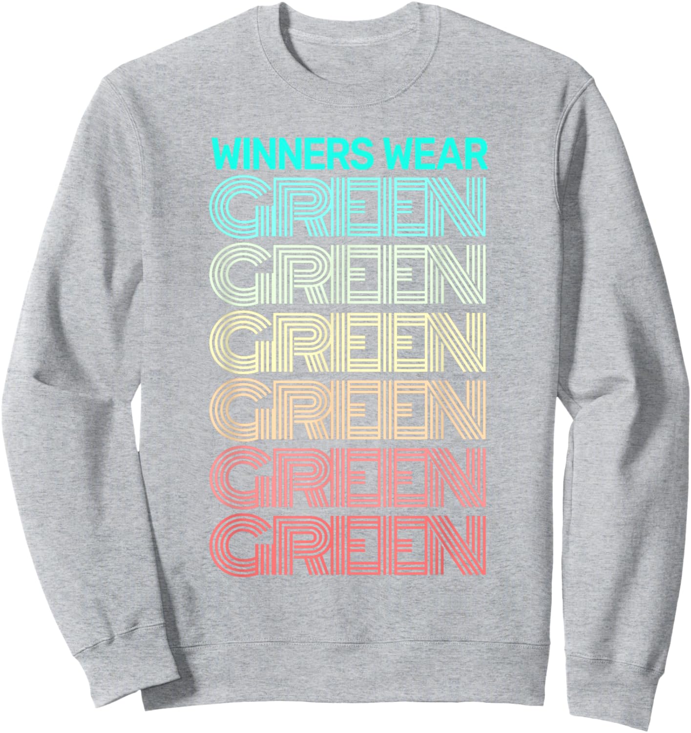 Retro WINNERS WEAR GREEN Team Color War Game Summer Camp Sweatshirt - Sweatshirt | Ash