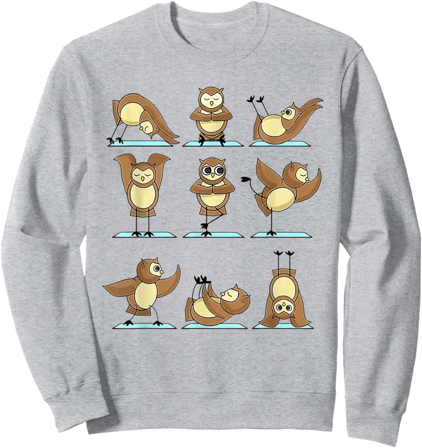 Owl Yoga Poses Owl Namaste Lover Sweatshirt - Sweatshirt | Ash