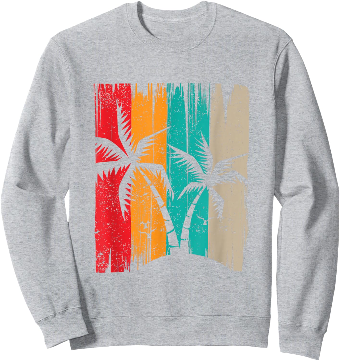 Palm Trees Retro Tropical Summer Sweatshirt - Sweatshirt | Ash