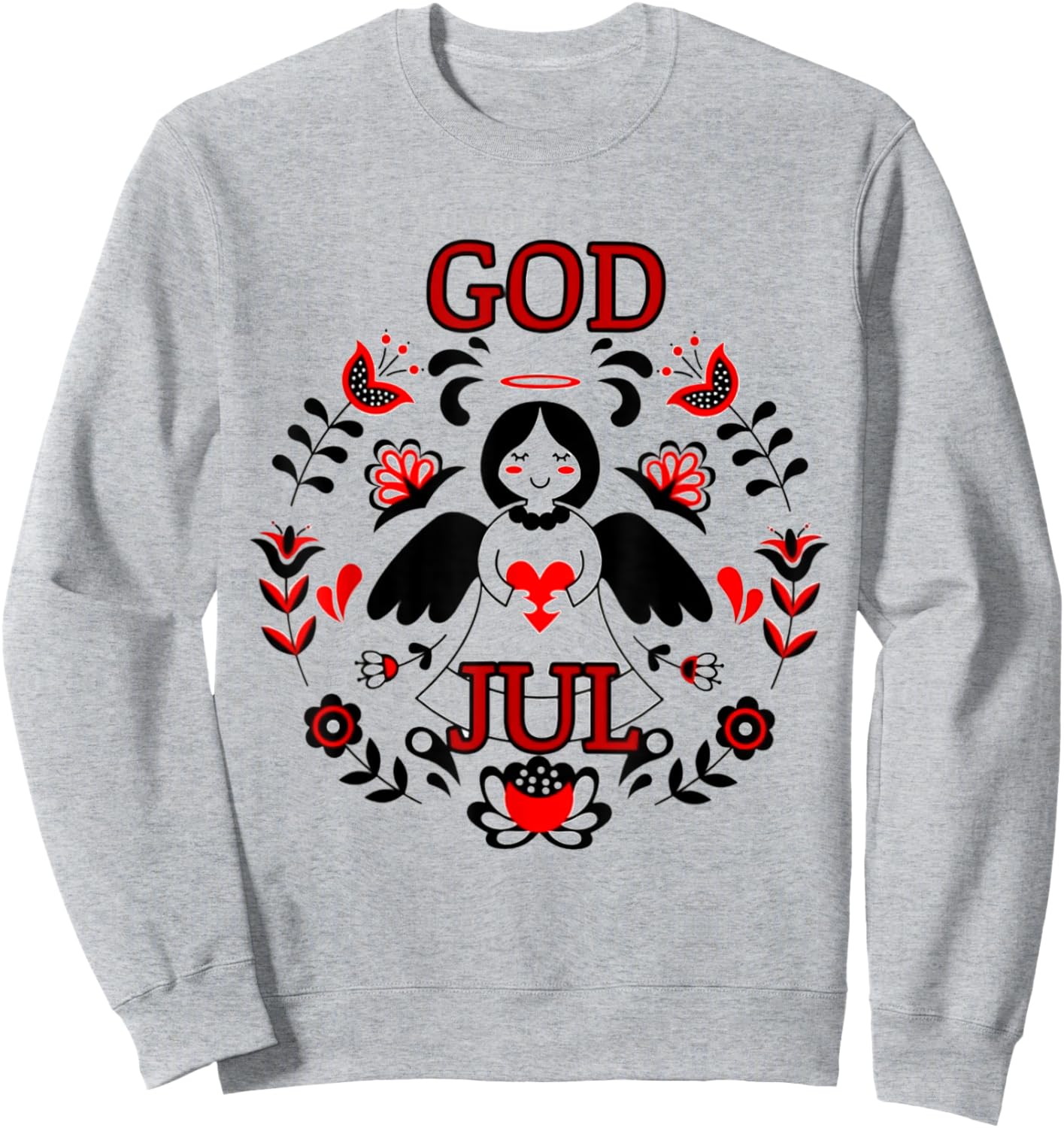 God Jul In Heart Christmas Sweatshirt - Sweatshirt | Ash