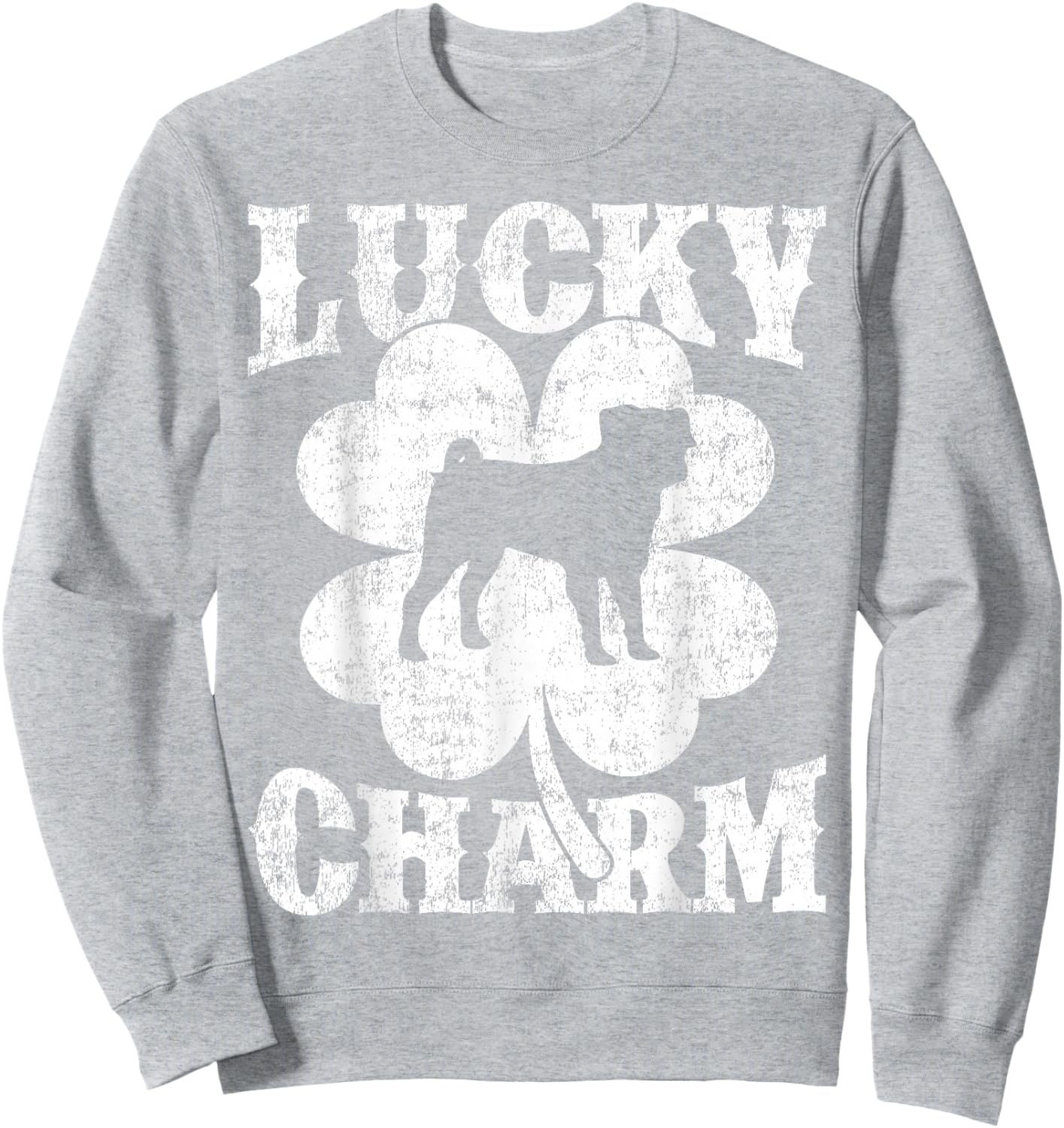 Shamrock Leaf Lucky Charm Pug Dog St Patrick's Day Sweatshirt - Sweatshirt | Ash