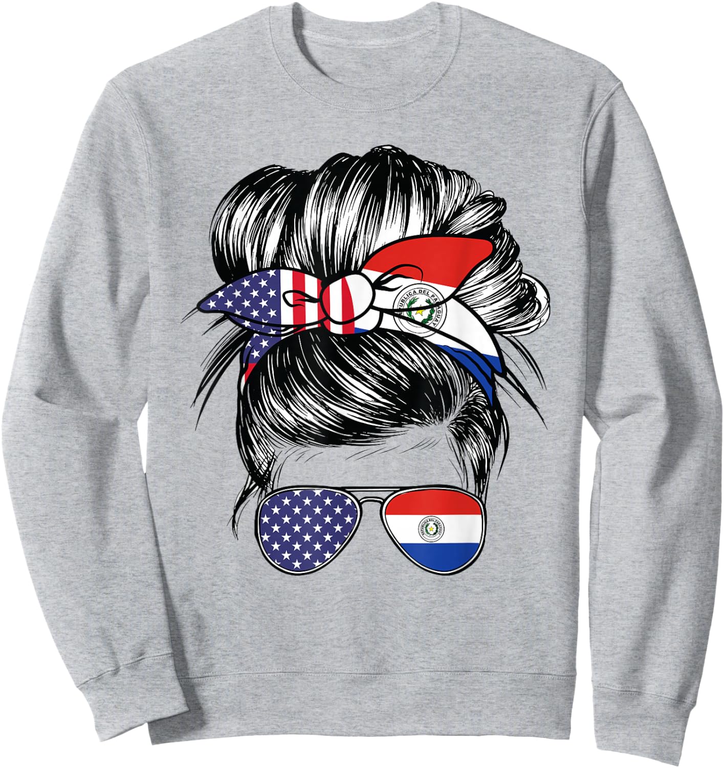 Paraguay Flag American Women Girl USA Heritage Paraguayan Sweatshirt - Sweatshirt | Ash