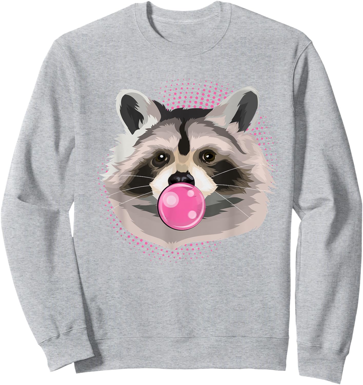 Funny Trash Panda Bubble Gum Animal Pink Bubblegum Raccoon Sweatshirt - Sweatshirt | Ash