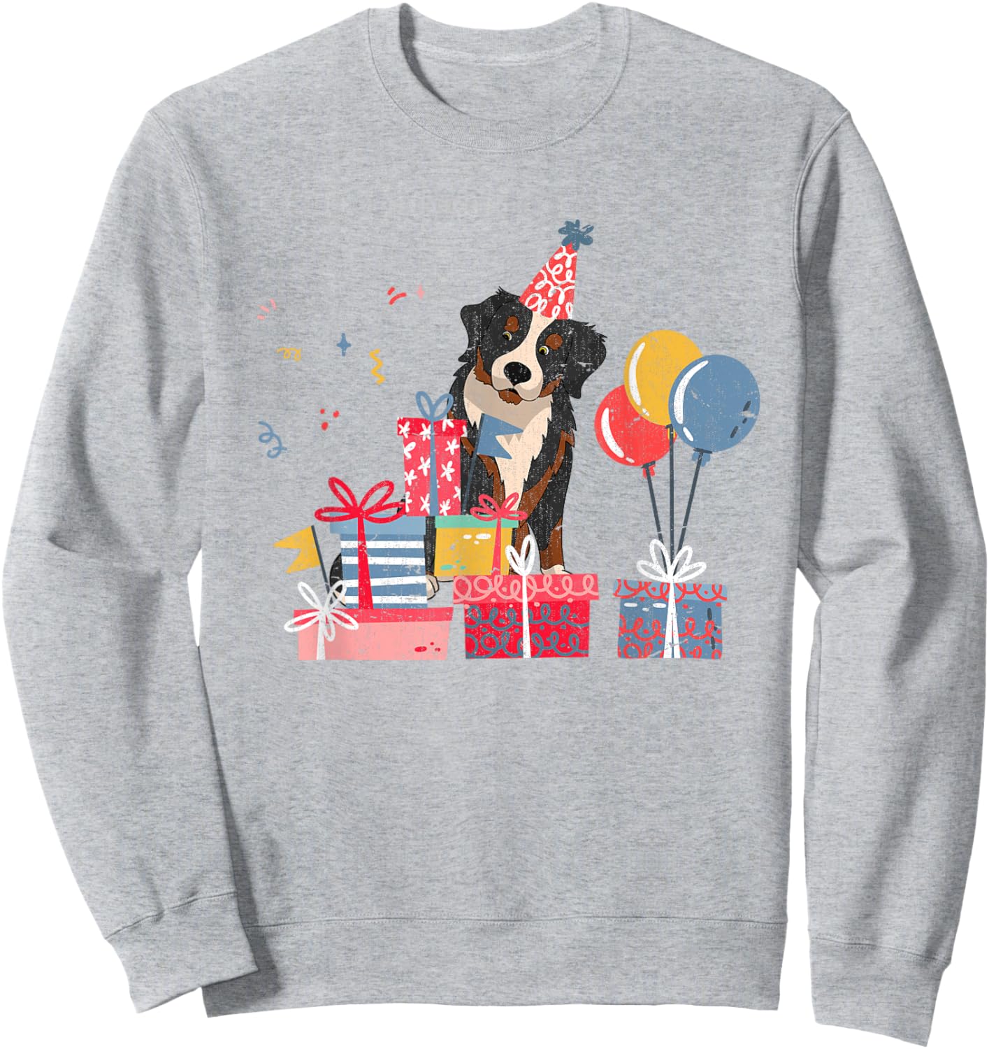 Dog Animal Lover Pet Kids Birthday Party Bernese Mountain Sweatshirt - Sweatshirt | Ash