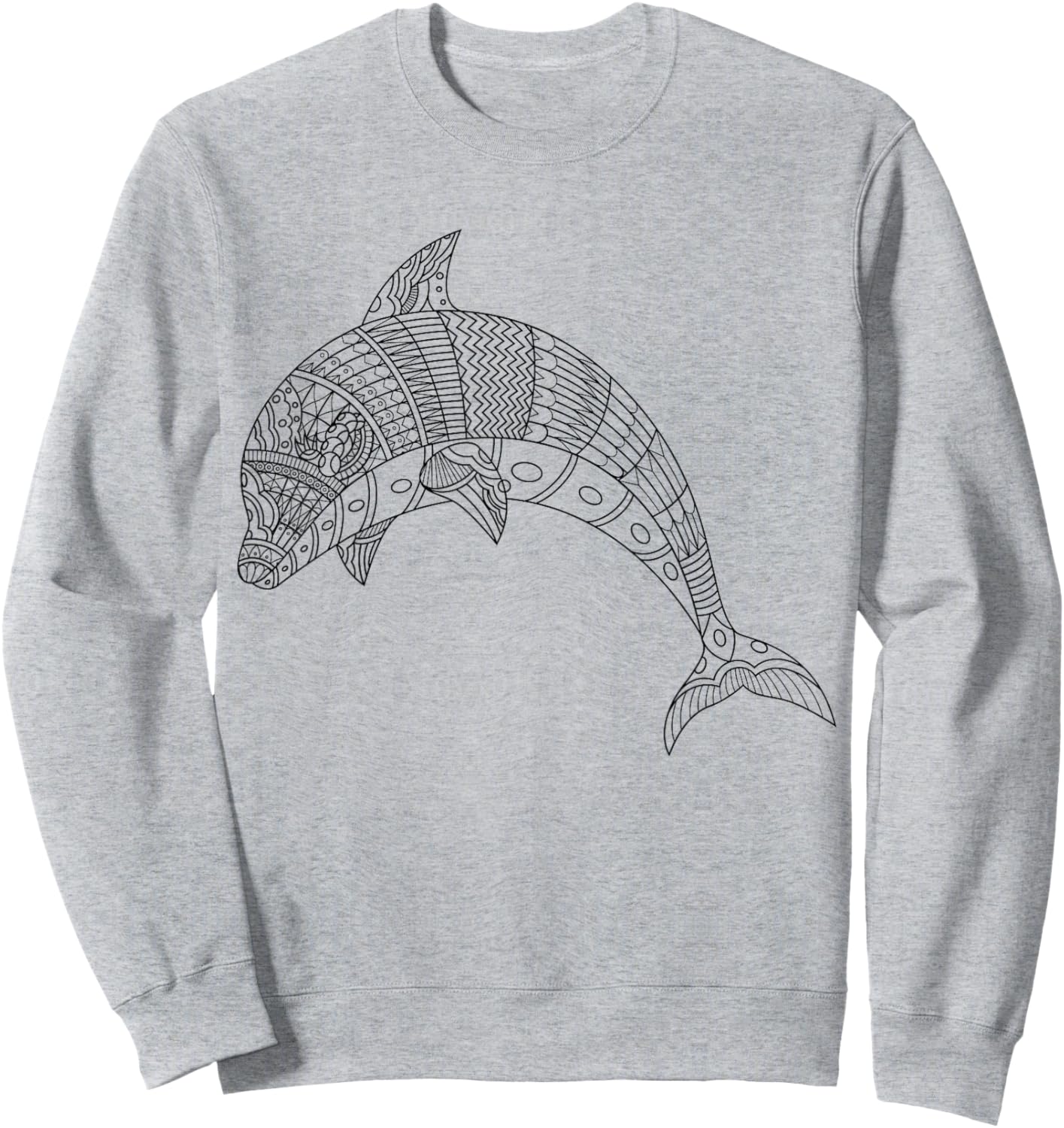 Cute dolphin to paint and color in for children Sweatshirt - Sweatshirt | Ash