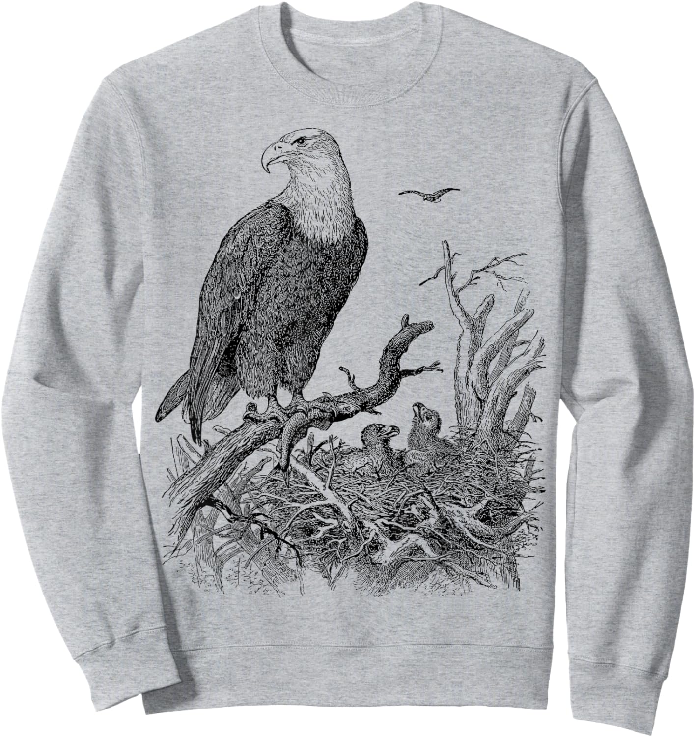 Bald Eagle Nest Baby Bird Watching Group Sweatshirt - Sweatshirt | Ash