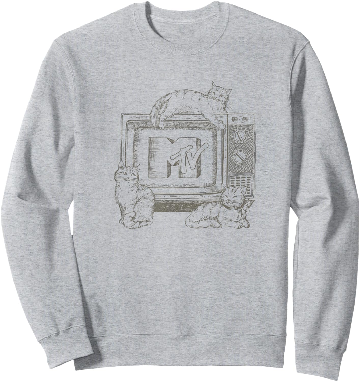 MTV Cats Lounging on TV MTV Logo Sweatshirt - Sweatshirt | Ash