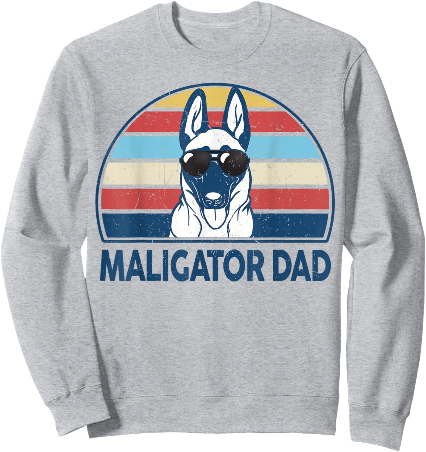 Funny Belgian Malinois Maligator Dad for Dog Lover Sweatshirt - Sweatshirt | Ash