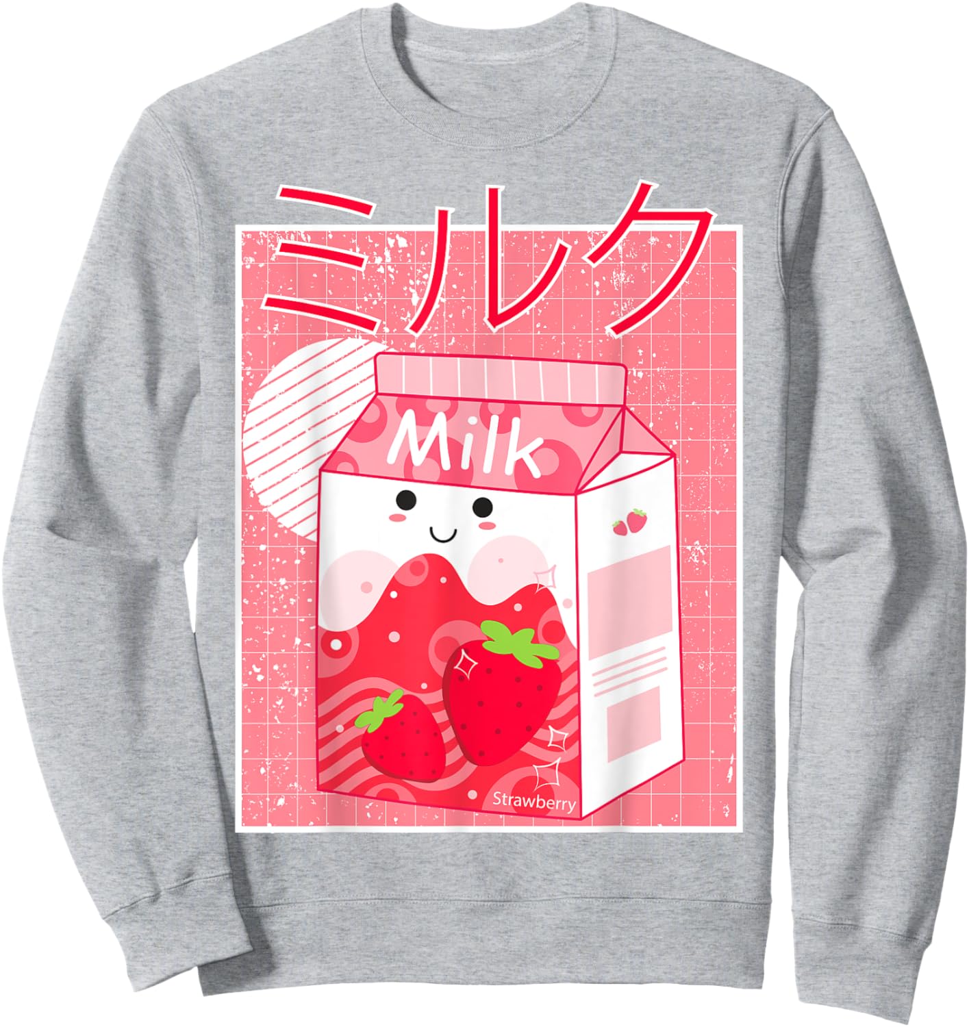 Pink Strawberry Milk Shake Kawaii pastel Goth Japanese 90's Sweatshirt - Sweatshirt | Ash