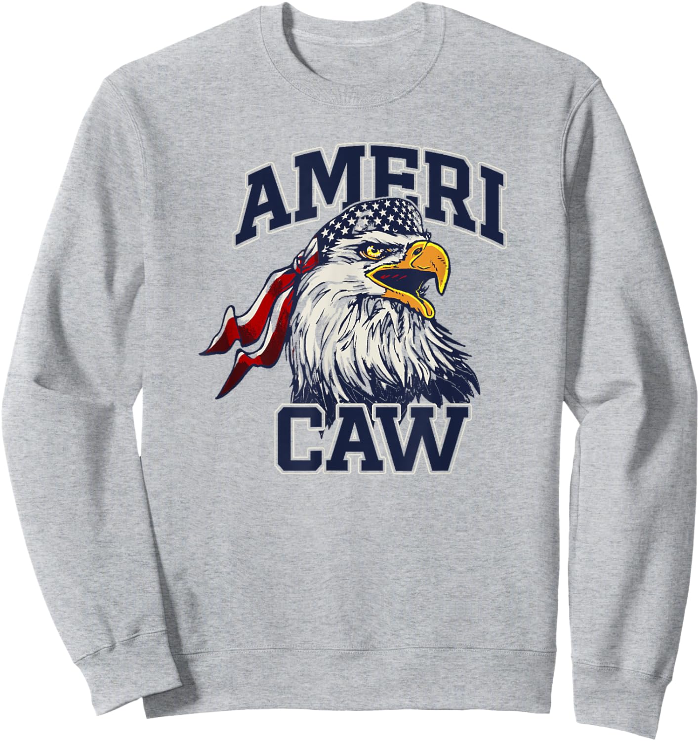 Trendy Ameri Caw American Biker Eagle Sweatshirt - Sweatshirt | Ash
