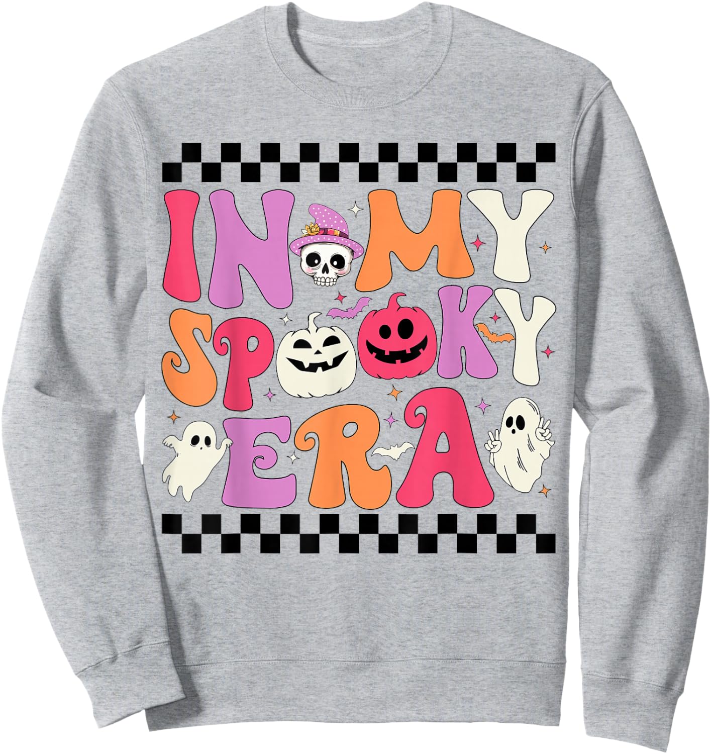 In My Spooky Era Halloween Ghost Groovy Hippie Halloween Sweatshirt - Sweatshirt | Ash