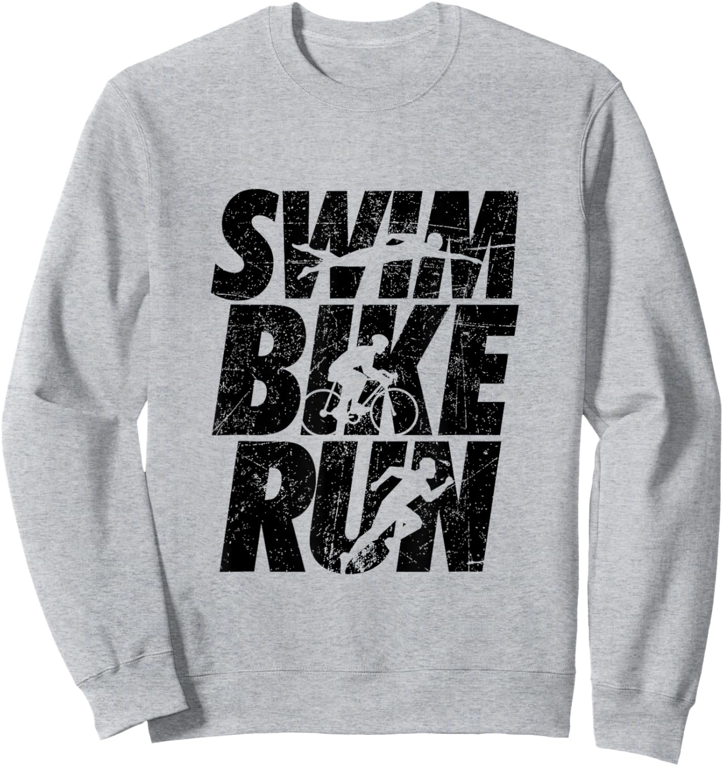 Swimming Cycling Running Triathlon Running Swimming Sweatshirt - Sweatshirt | Ash