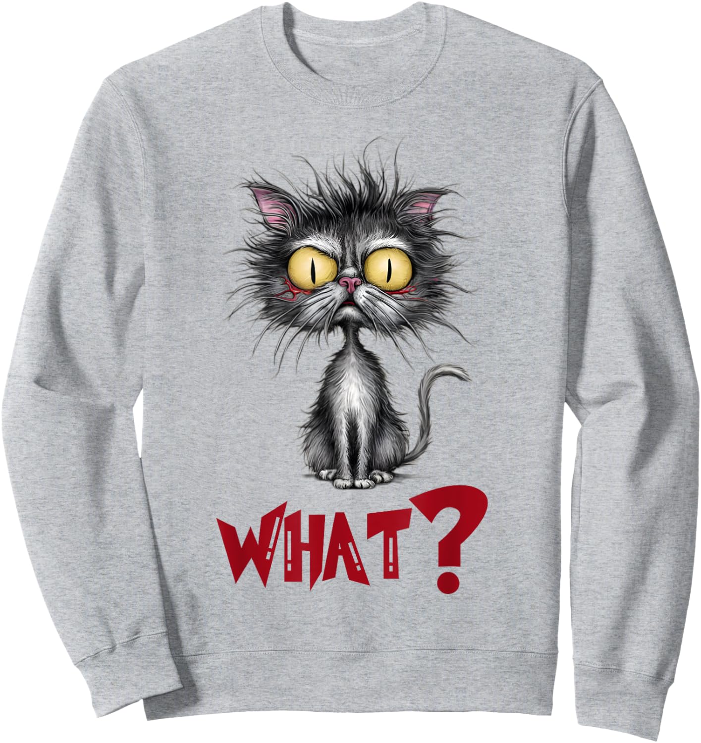 Cat What? Funny Cat Meme Women Sweatshirt - Sweatshirt | Ash