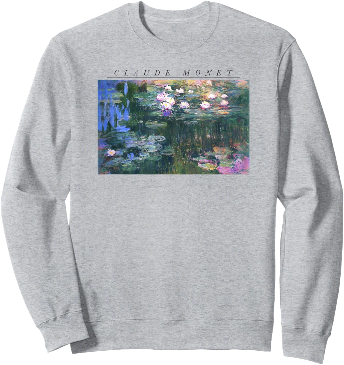 Trendy Claude Monet Lily Pad Picture Sweatshirt - Sweatshirt | Ash