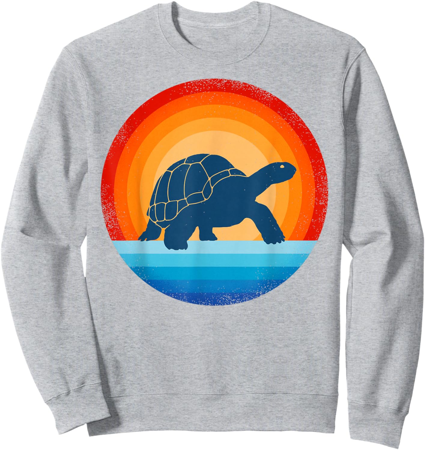 Tortoise Retro Vintage 60 70s Sunset Turtle Reptile Animal Sweatshirt - Sweatshirt | Ash