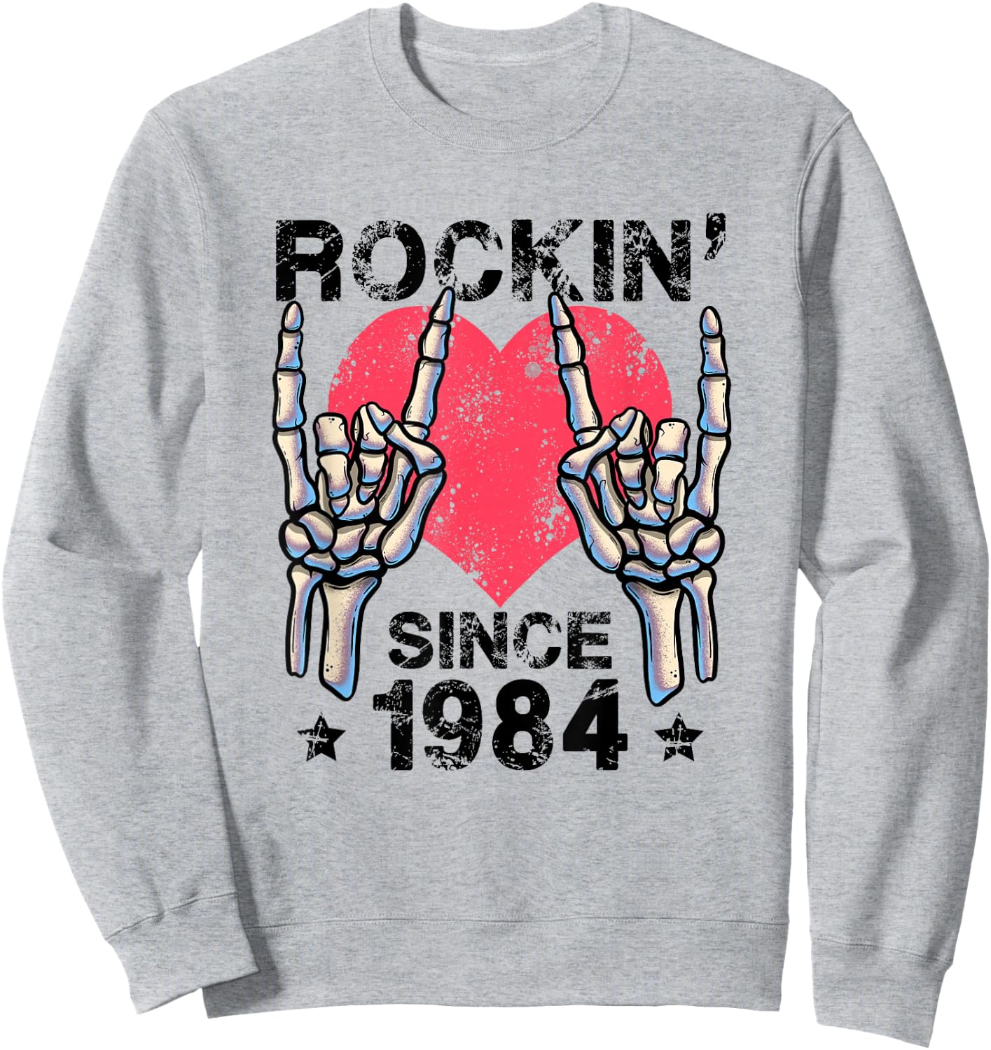 Rockin Since 1984 Rock&Roll Birthday Retro Rock And Roll Sweatshirt - Sweatshirt | Ash