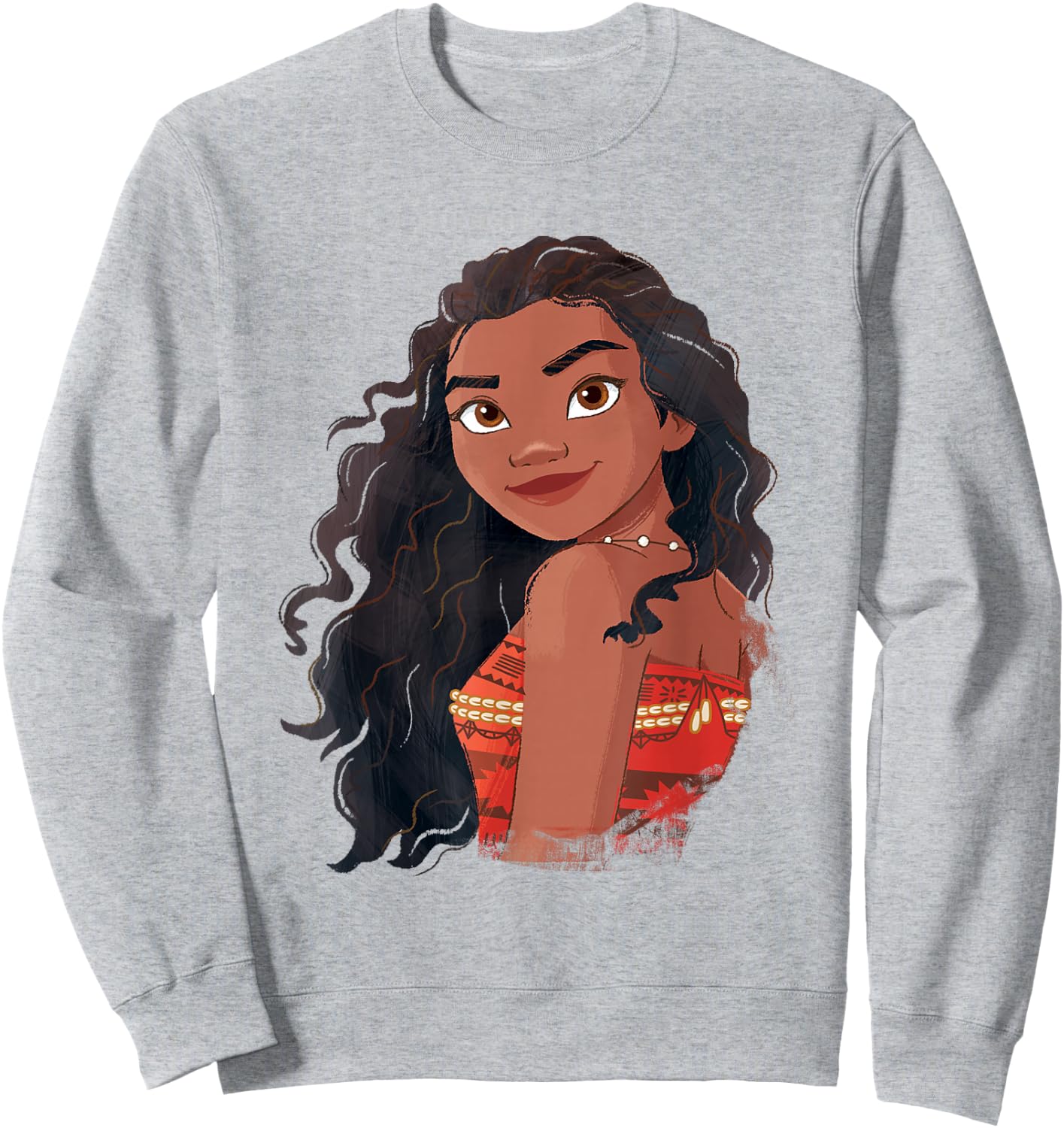 Disney Moana Powerful Beautiful Moana Big Chest Portrait Sweatshirt - Sweatshirt | Ash