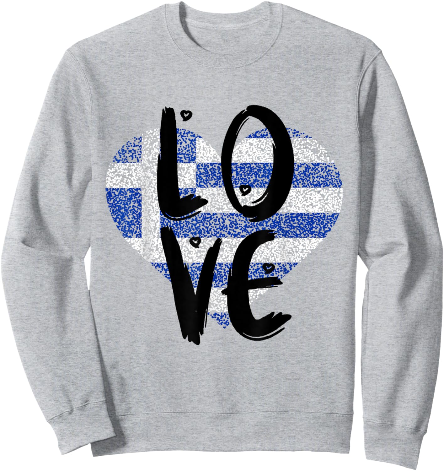 Greece Flag Greek Hellenic Pride Heart Sweatshirt - Sweatshirt | Ash