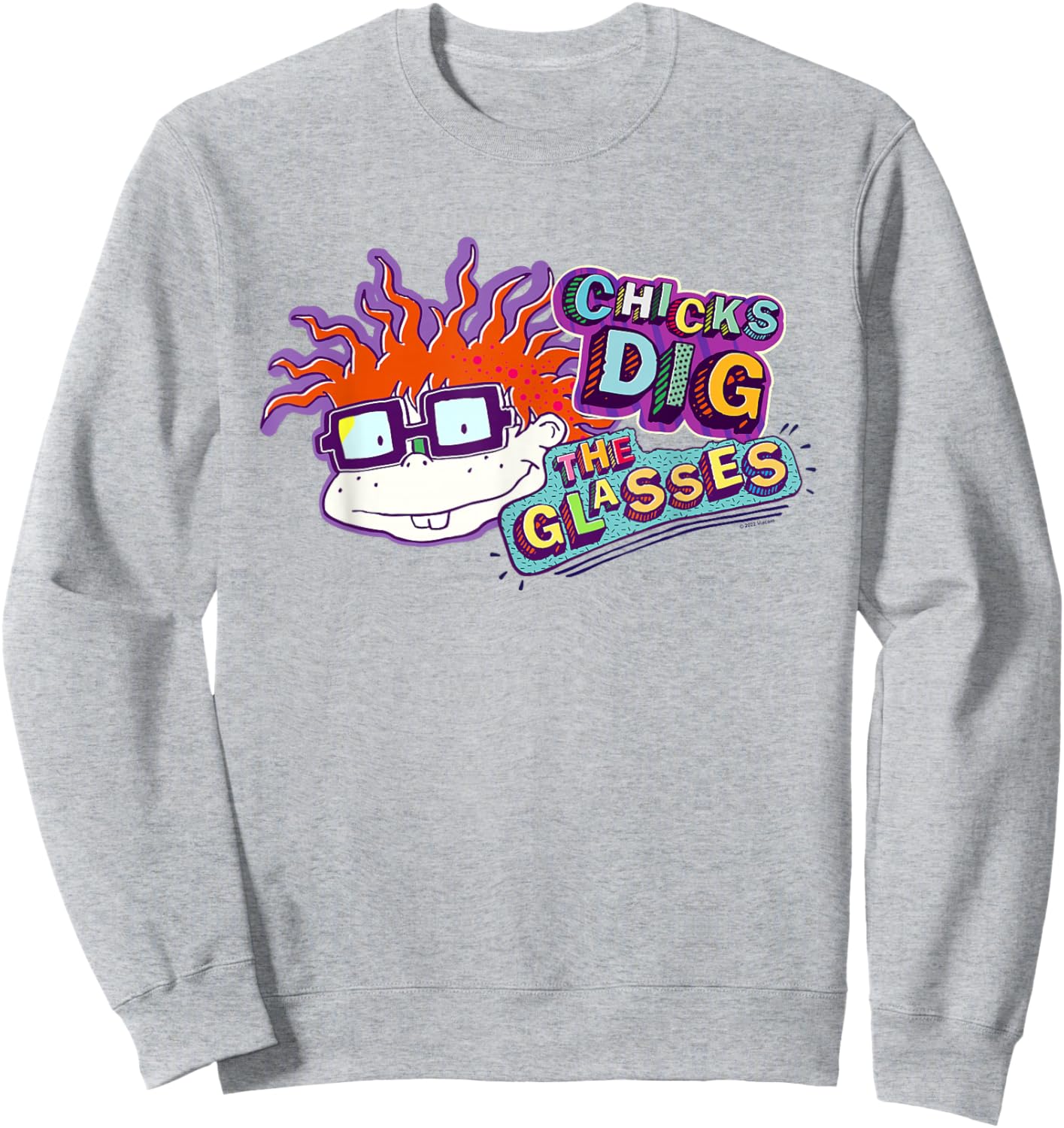 Rugrats Chicks Dig the Glasses Badge Sweatshirt - Sweatshirt | Ash