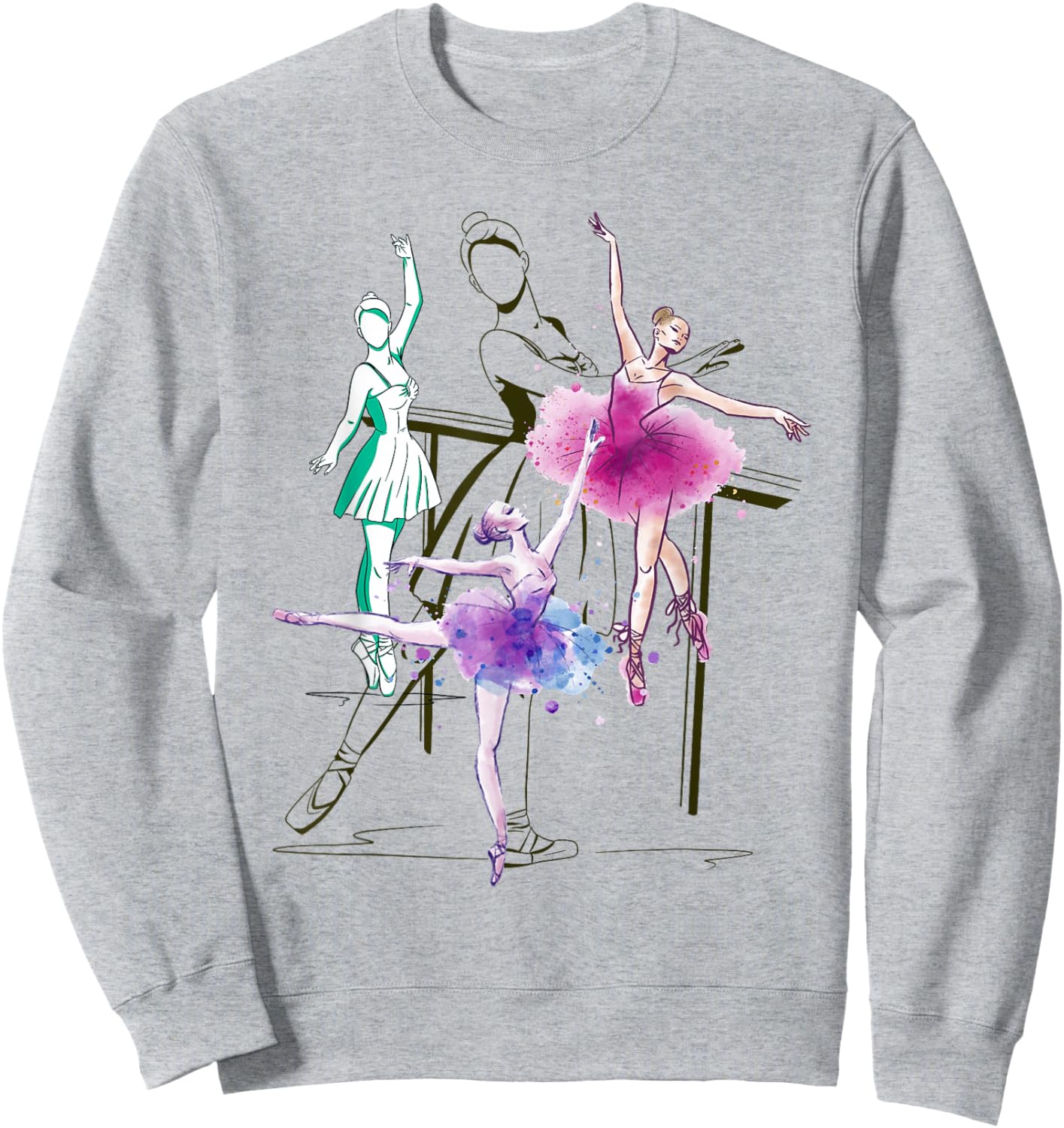 En Pointe Dancer Girls Women Ballerina Dance Ballet Sweatshirt - Sweatshirt | Ash